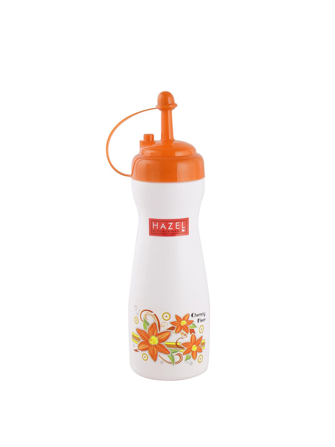 HAZEL White & Orange Printed Sauce Bottle Dispenser Condiment Bottle Price in India
