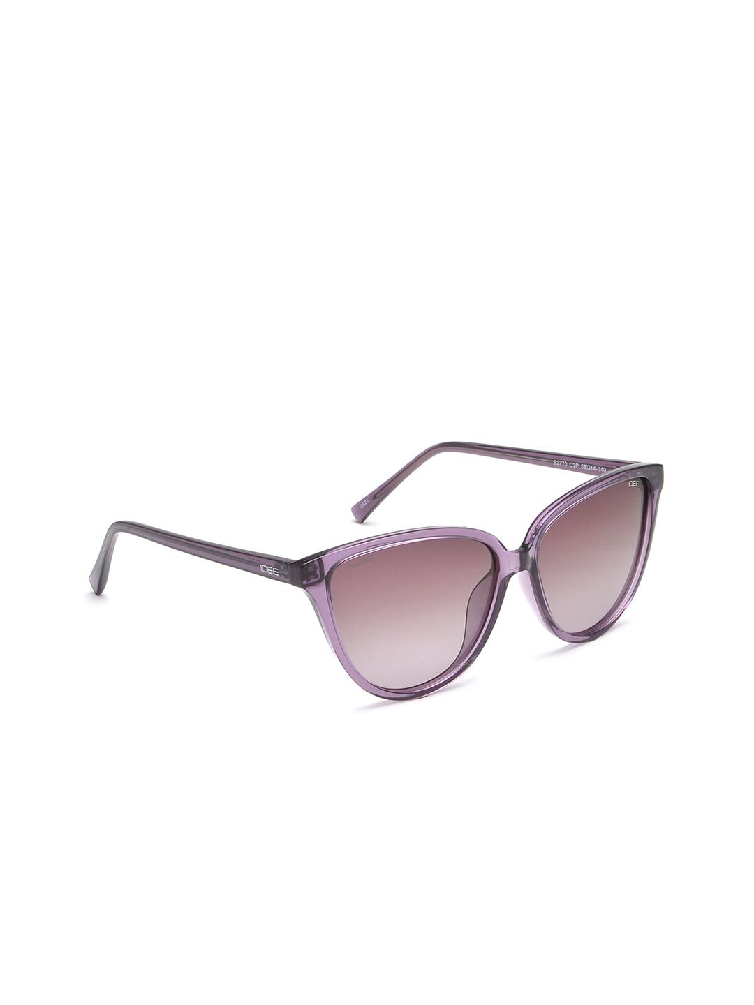 IDEE Women Grey Lens & Purple Cateye Sunglasses with Polarised Lens Price in India