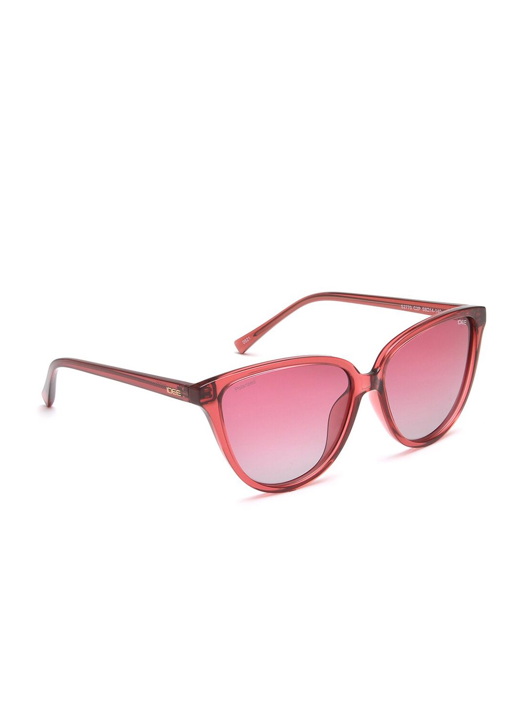 IDEE Women Pink Lens & Red Cateye Sunglasses with Polarised Lens IDS2770C2PSG Price in India