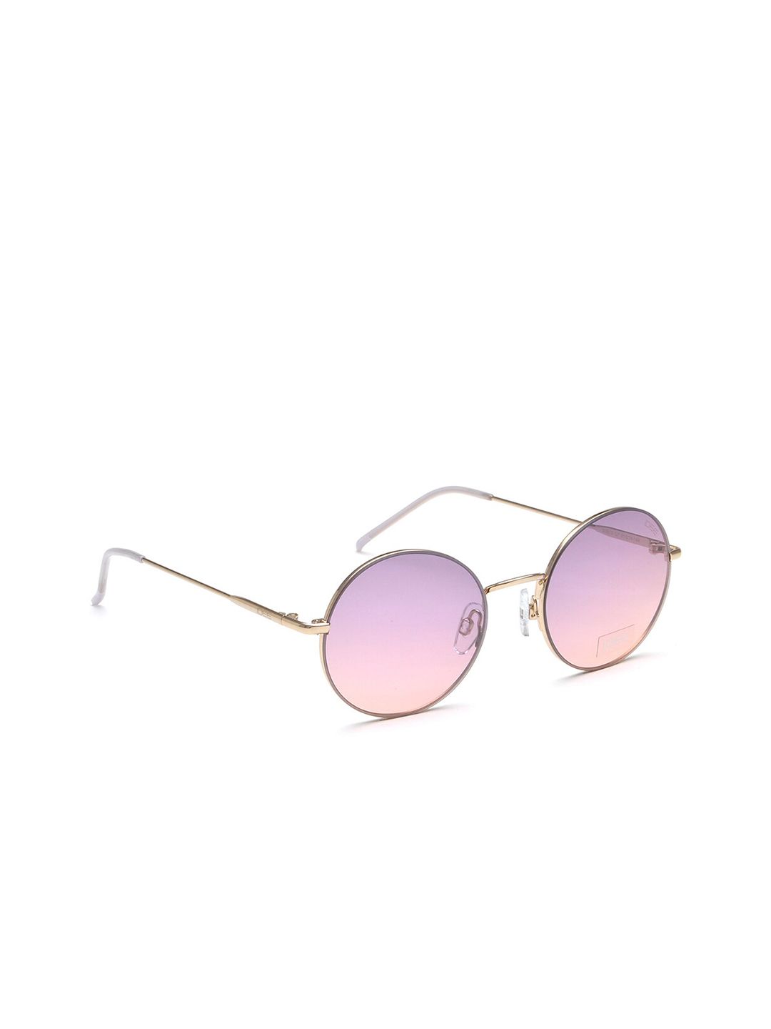 IDEE Unisex Pink Lens & Gold-Toned Round Sunglasses with UV Protected Lens IDS2513C7SG Price in India