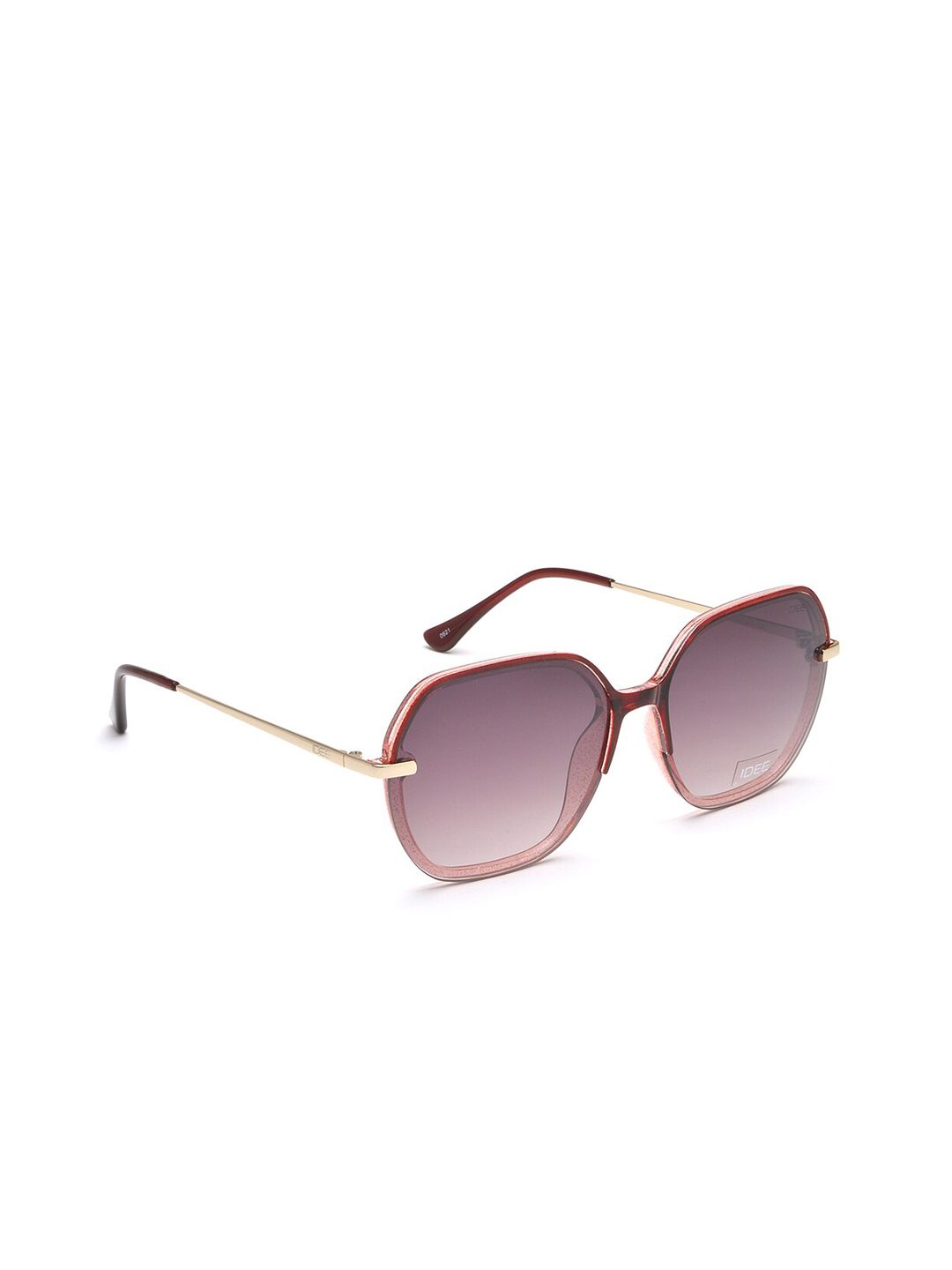 IDEE Women Purple Lens & Gold-Toned Square Sunglasses with UV Protected Lens IDS2769C3SG Price in India