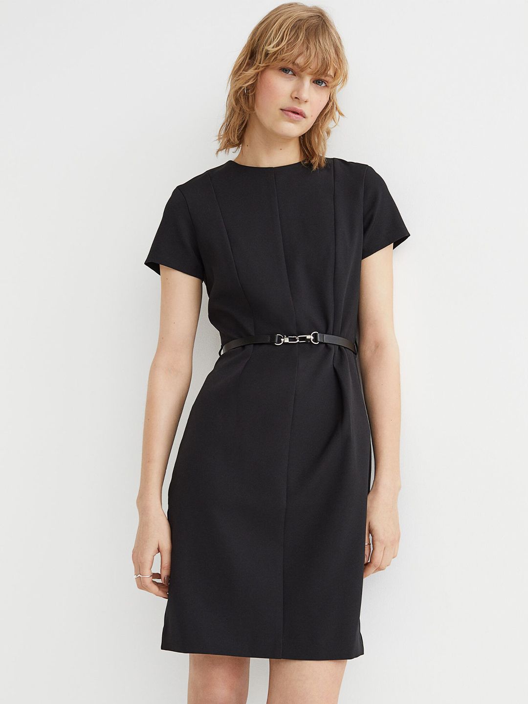 H&M Black Smart Belted Dress Price in India
