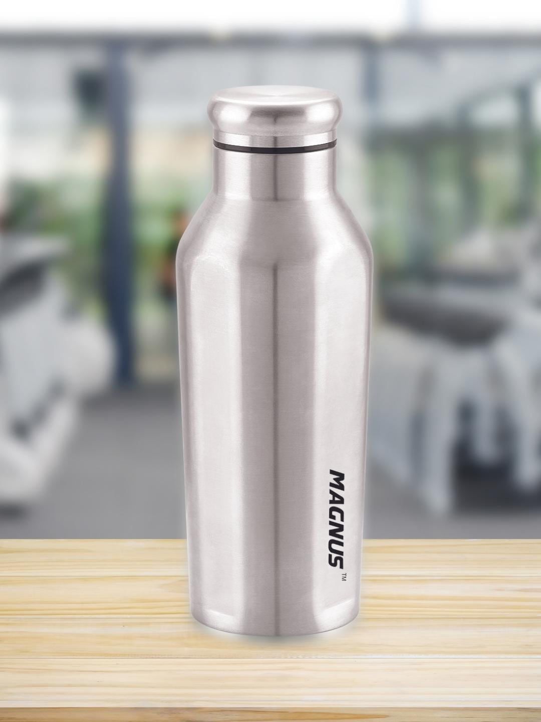 MAGNUS Silver-Toned Solid Stainless Steel Water Bottle Price in India