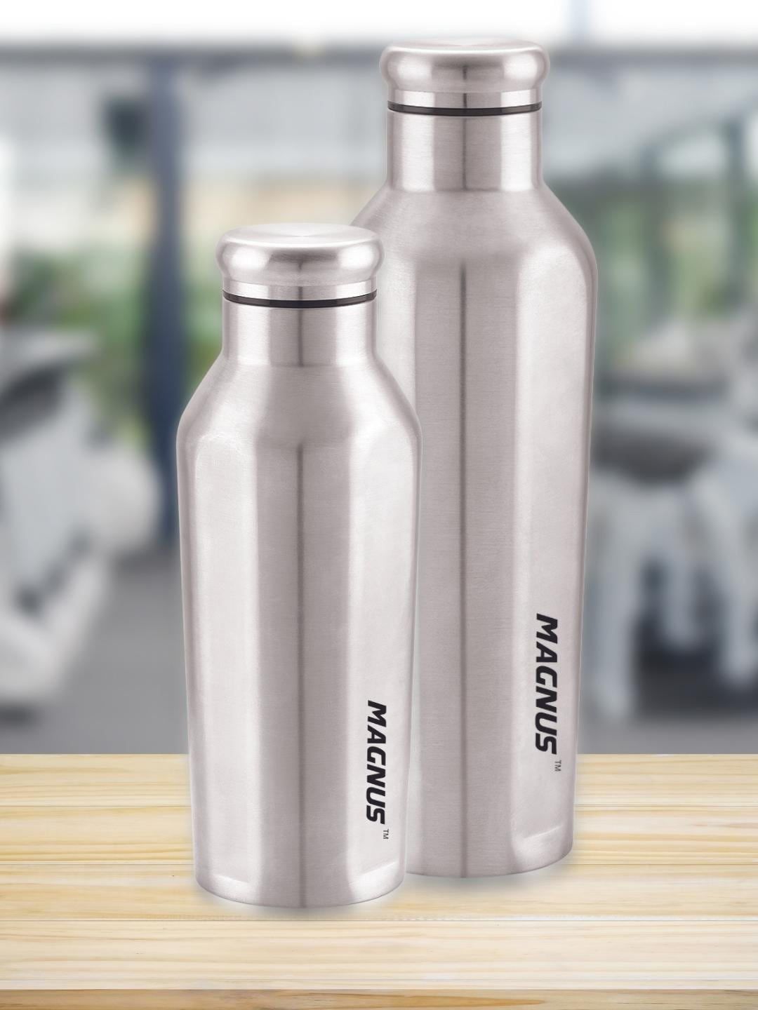 MAGNUS Set Of 2 Silver Stainless Steel Leakproof Water Bottle Price in India