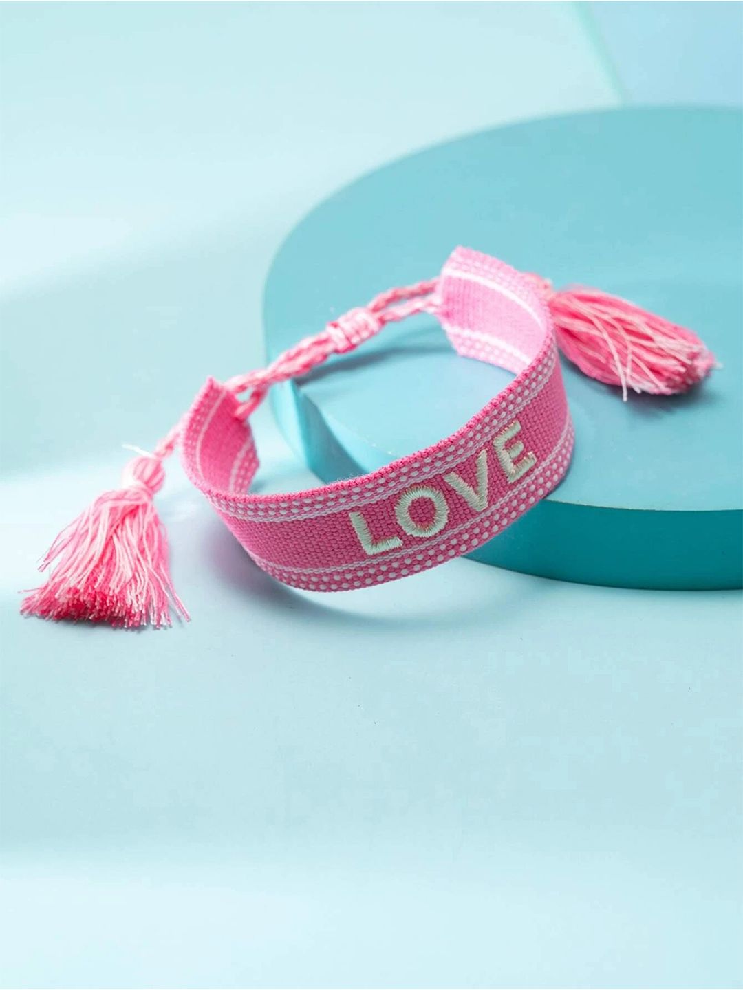 EL REGALO Unisex Pink & White Wraparound Bracelet Price in India