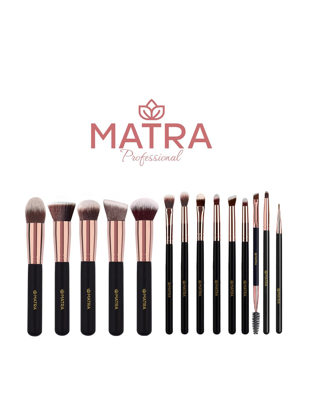 MATRA Combo of 14 Professional Makeup Brush - Black Price in India