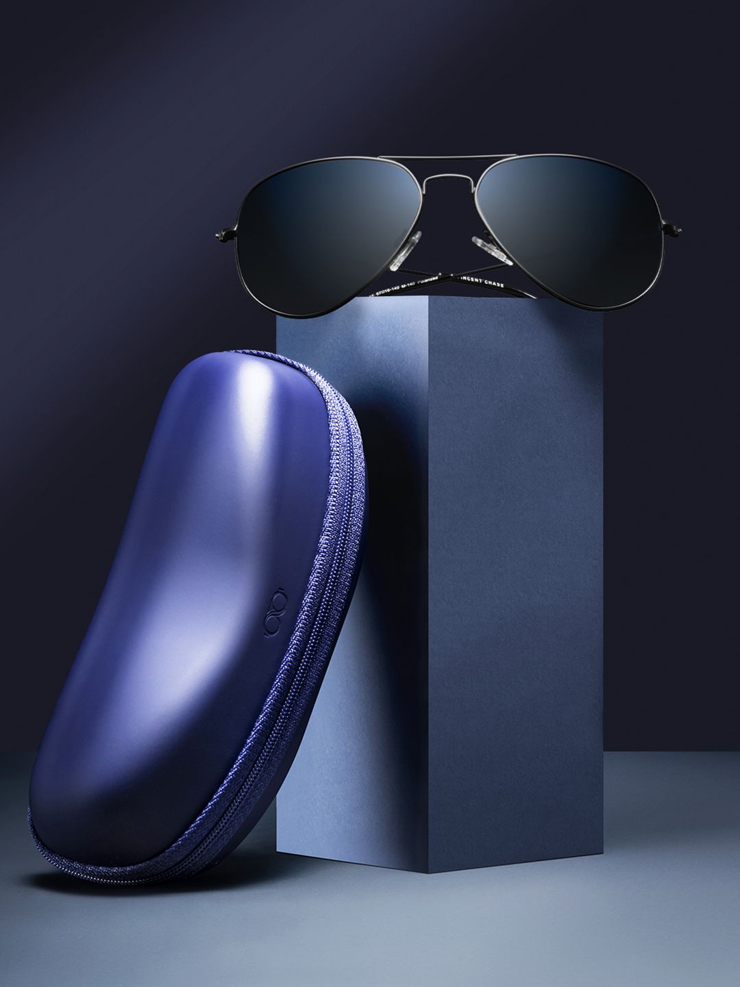Vincent Chase by Lenskart Unisex Blue Lens & Black Aviator Sunglasses UV Protected Lens