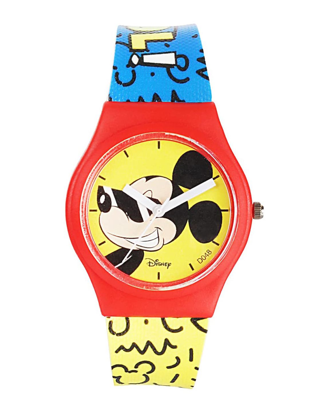 Disney Unisex Red Printed Dial & Yellow Mickey Mouse Straps Analogue Automatic Watch W9Y-VCPL-DIS-AZ74 Price in India