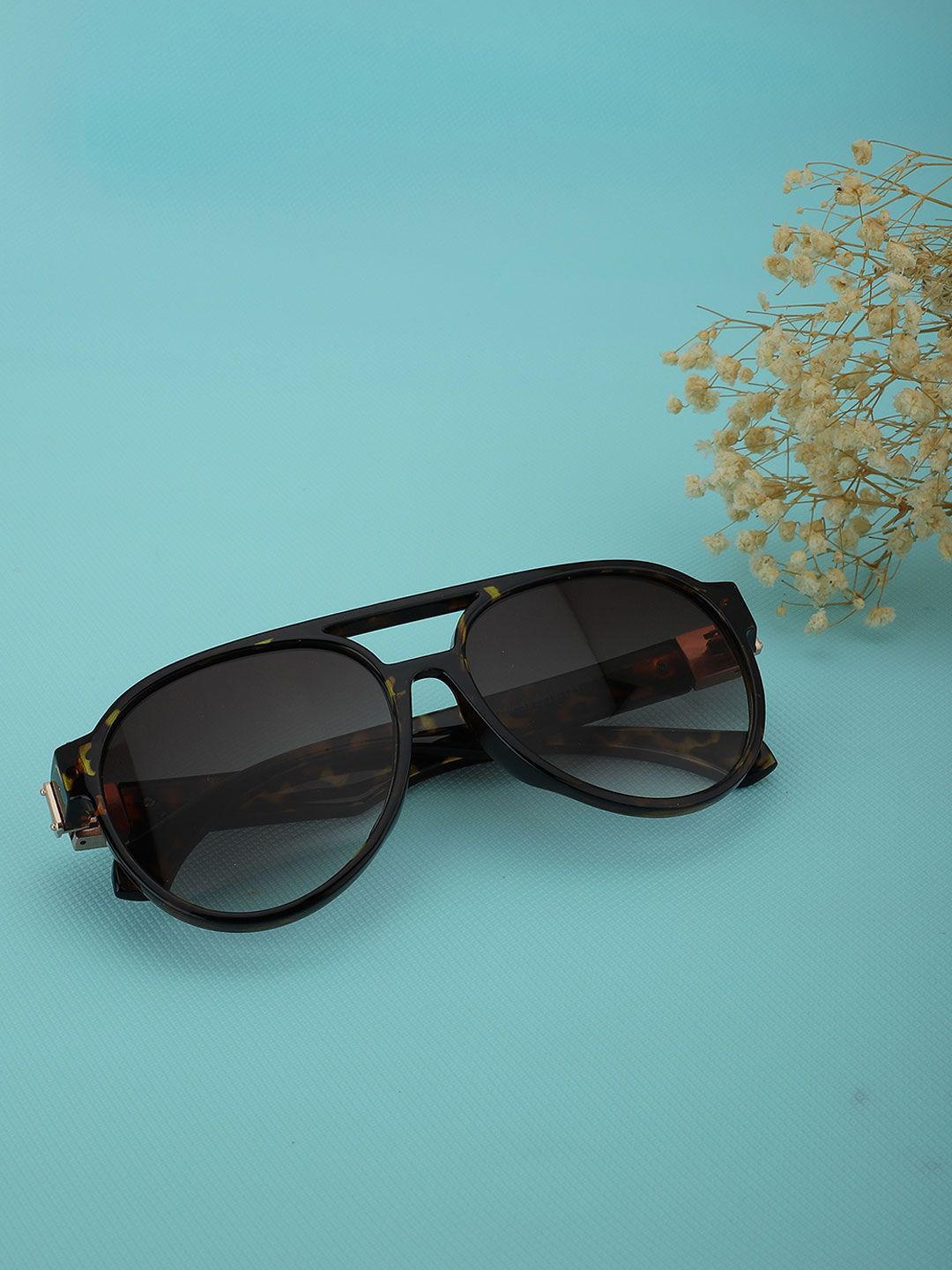 Carlton London Women Brown Lens & Black Oversized Sunglasses Price in India