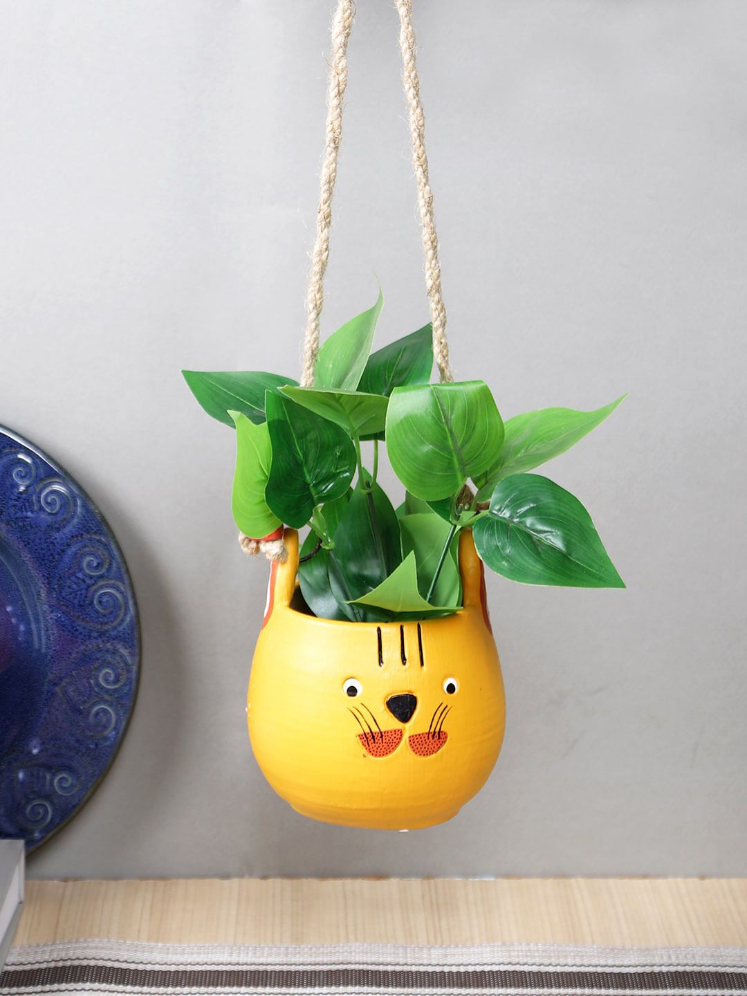 Aapno Rajasthan Yellow Kitty Terracotta Planter Price in India