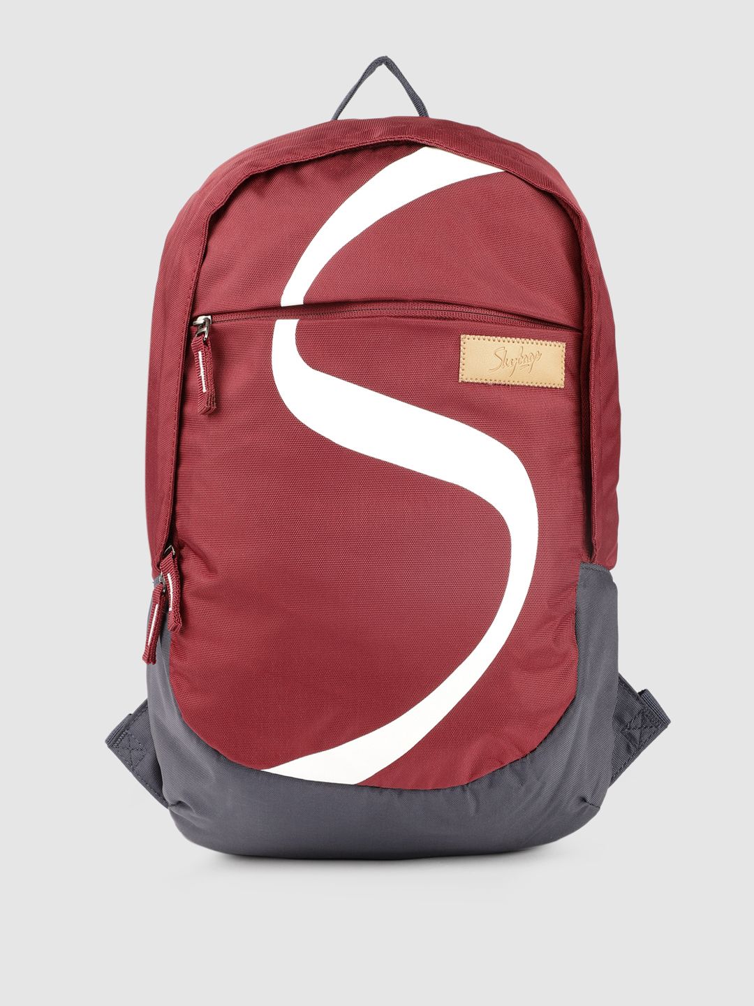 Skybags Unisex Maroon & Navy Blue Brand Logo Backpack Price in India