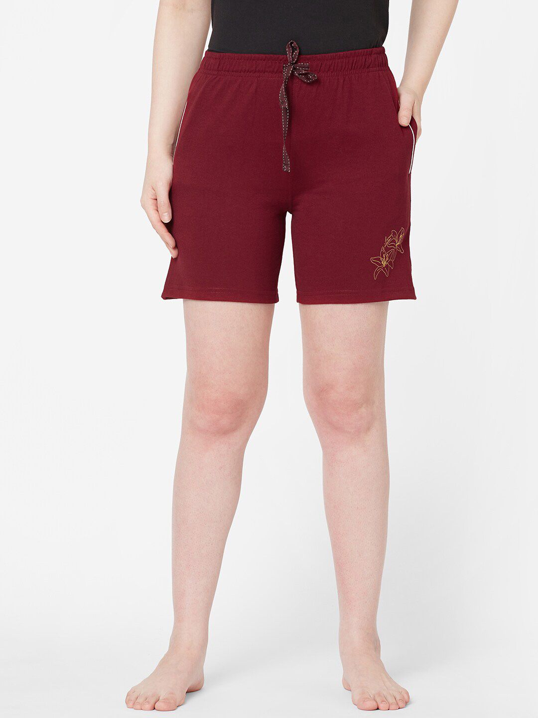 Sweet Dreams Women Burgundy Lounge Shorts Price in India