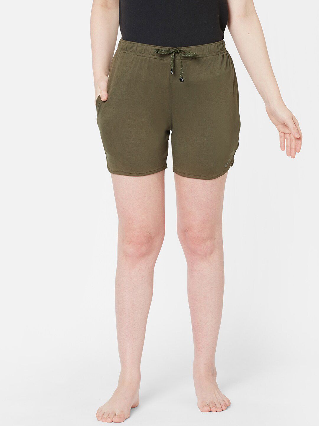 Sweet Dreams Women Olive Solid Lounge Shorts Price in India