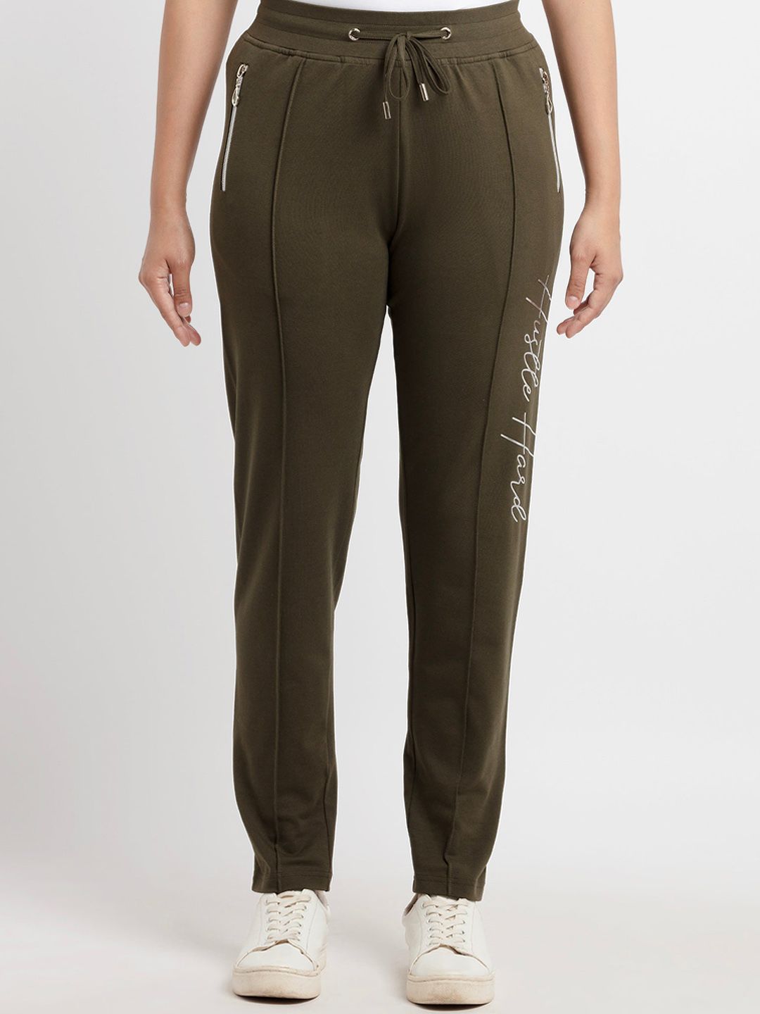 Status Quo Women Olive Solid Track Pant Price in India