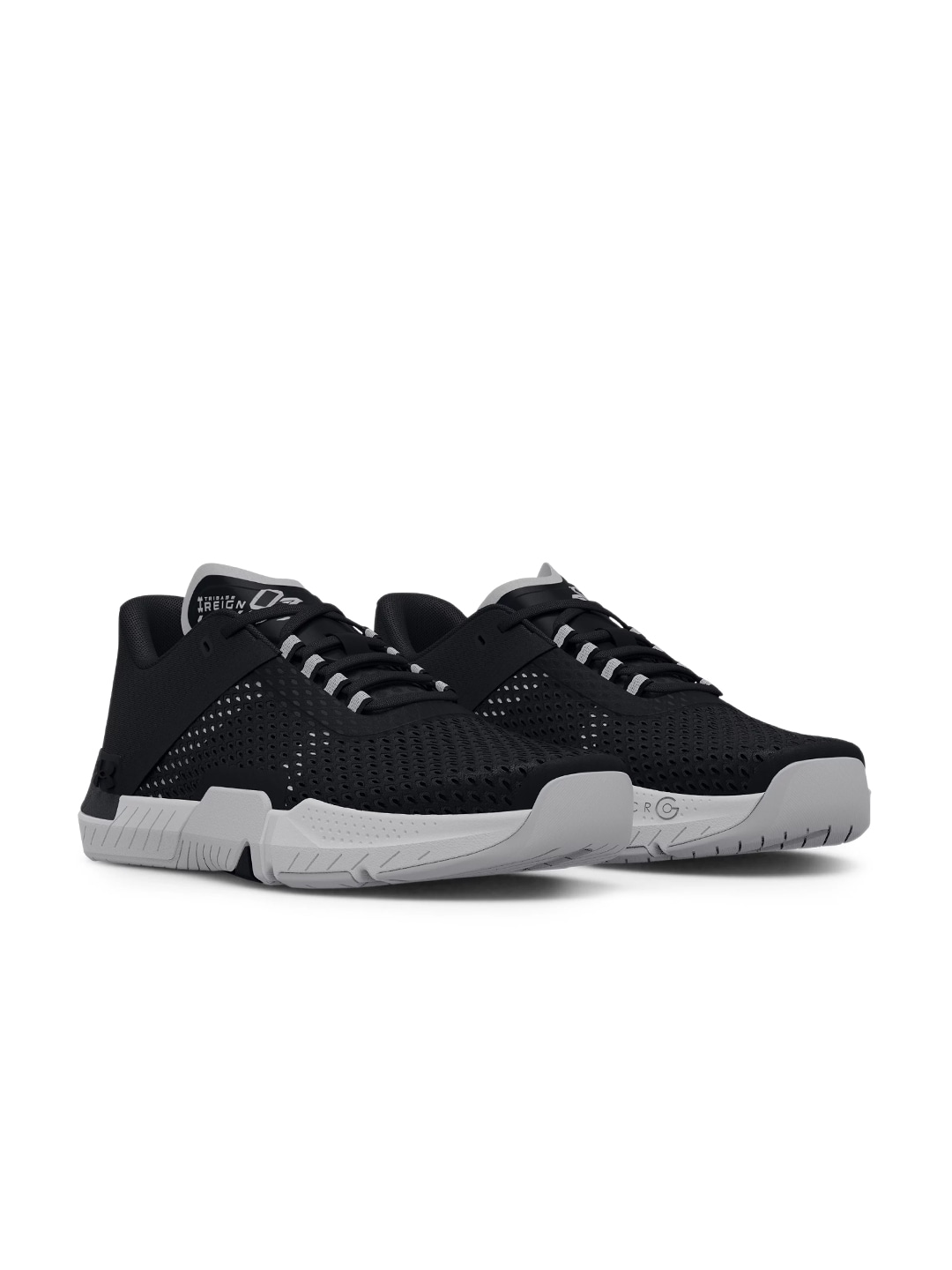 UNDER ARMOUR Women Black & White Woven Mesh Upper TriBase Reign 4 Running Shoes Price in India