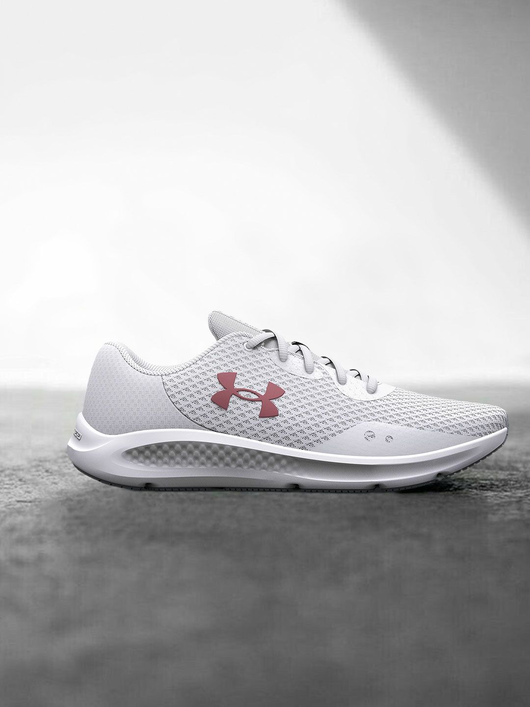 UNDER ARMOUR Women White Charged Pursuit 3 VM Running Shoes