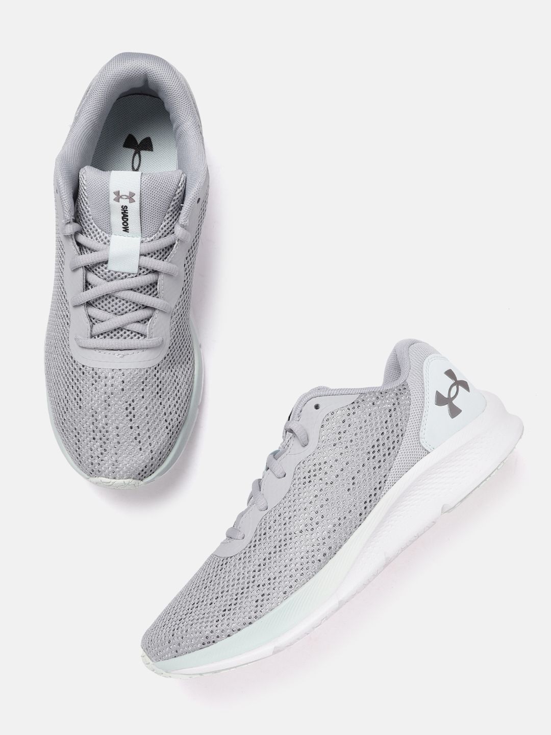 UNDER ARMOUR Women Grey Woven Design Shadow Running Shoes Price in India