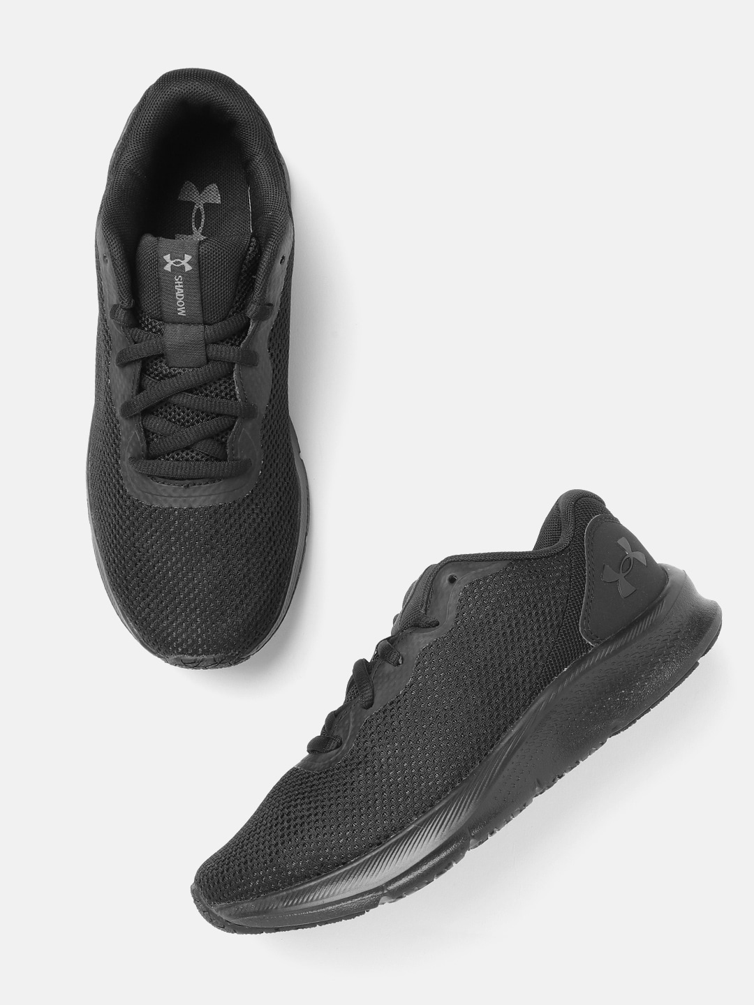 UNDER ARMOUR Women Black Woven Design Shadow Running Shoes Price in India
