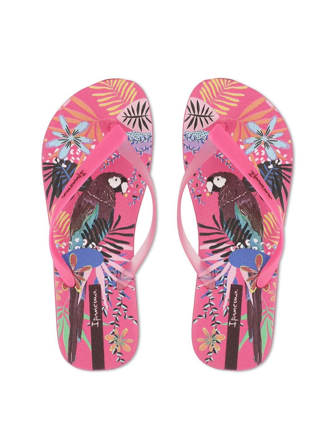 iPanema Women Pink & Green Printed Thong Flip-Flops Price in India