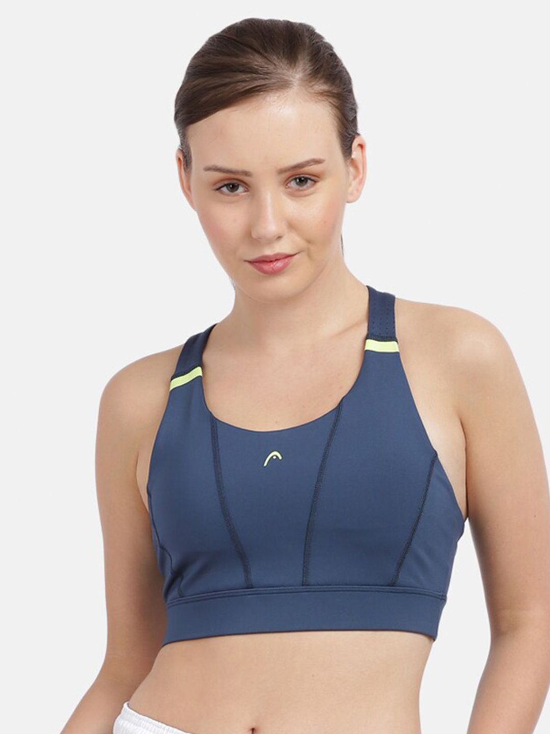 Head Navy Blue Sports Bra - Underwired Removable Padding Price in India