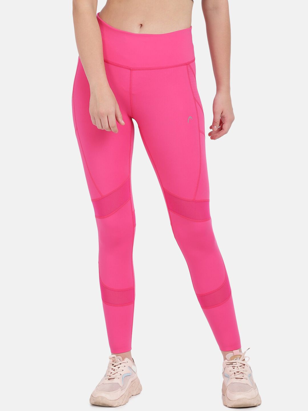 Head Women Pink Solid Training Or Gym Tights Price in India