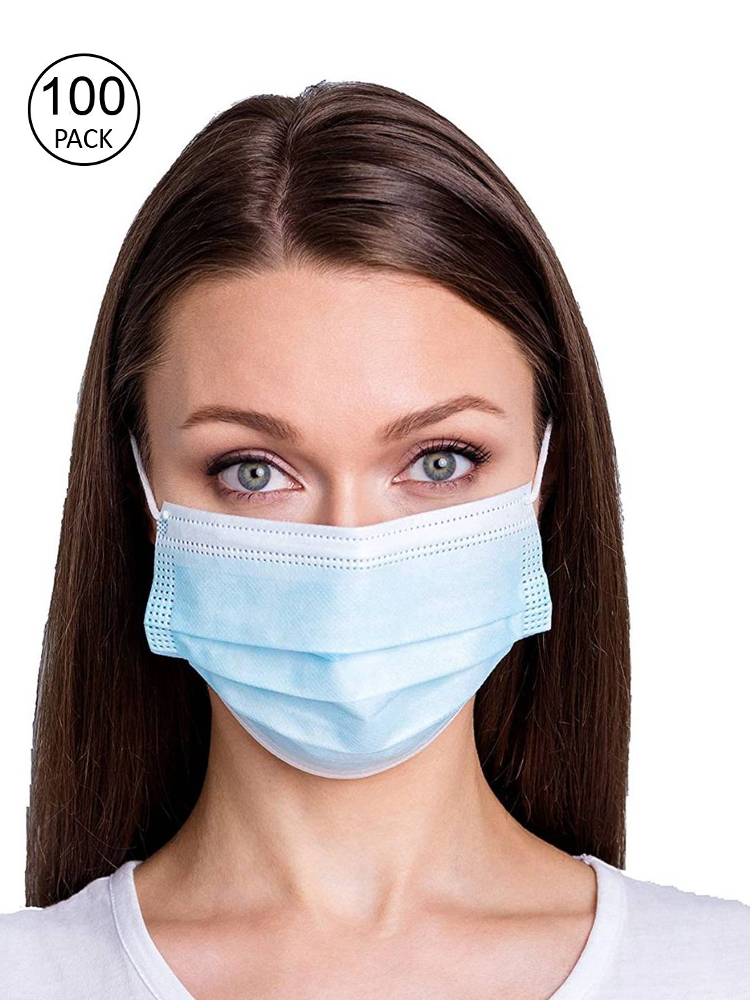 Vibe Unisex Blue Pack Of 100 4-Ply Ultrasonic Disposable Outdoor Surgical Masks Price in India