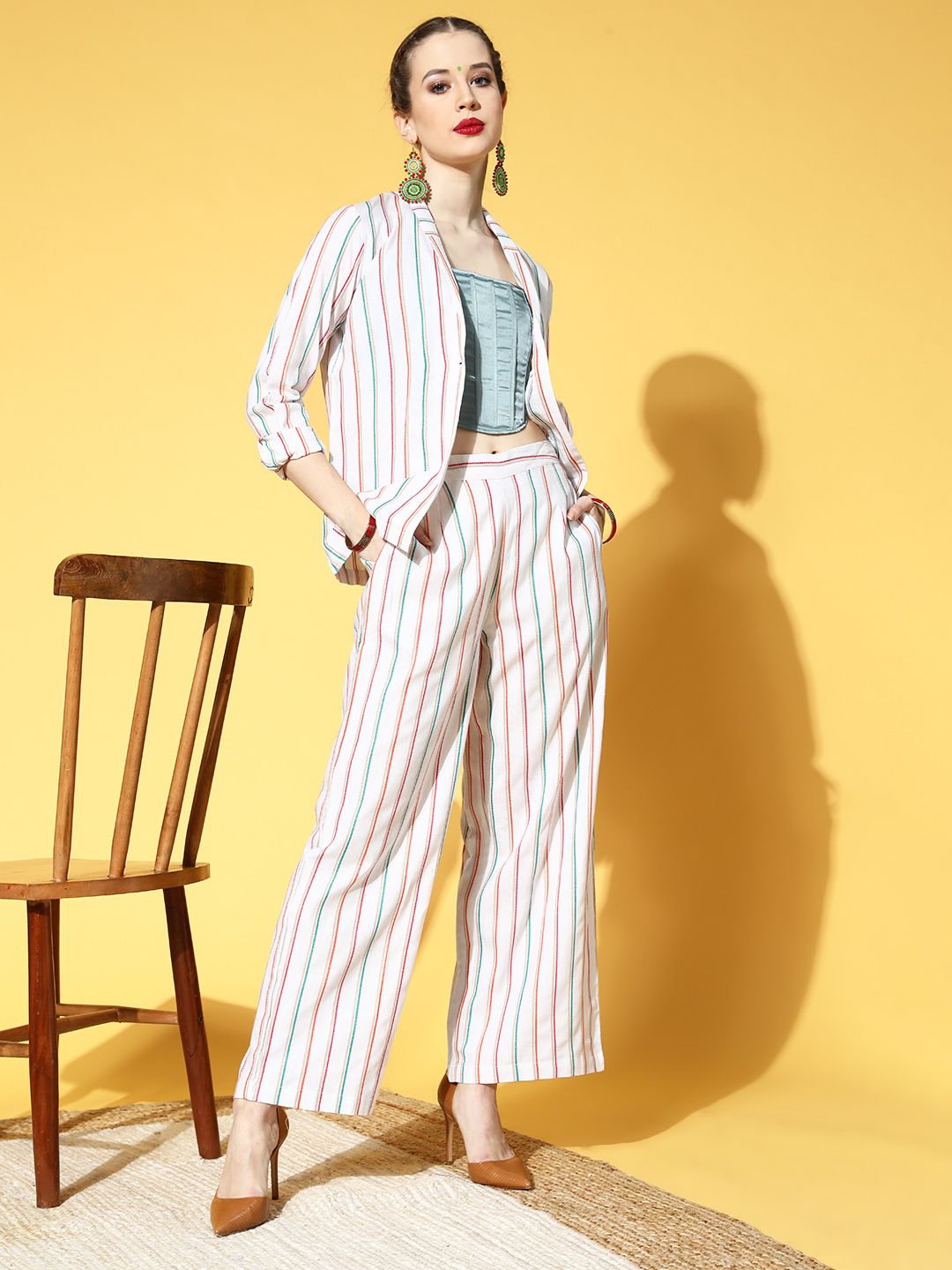 Sangria Women Striped Pure Cotton WFH Co-Ords Price in India
