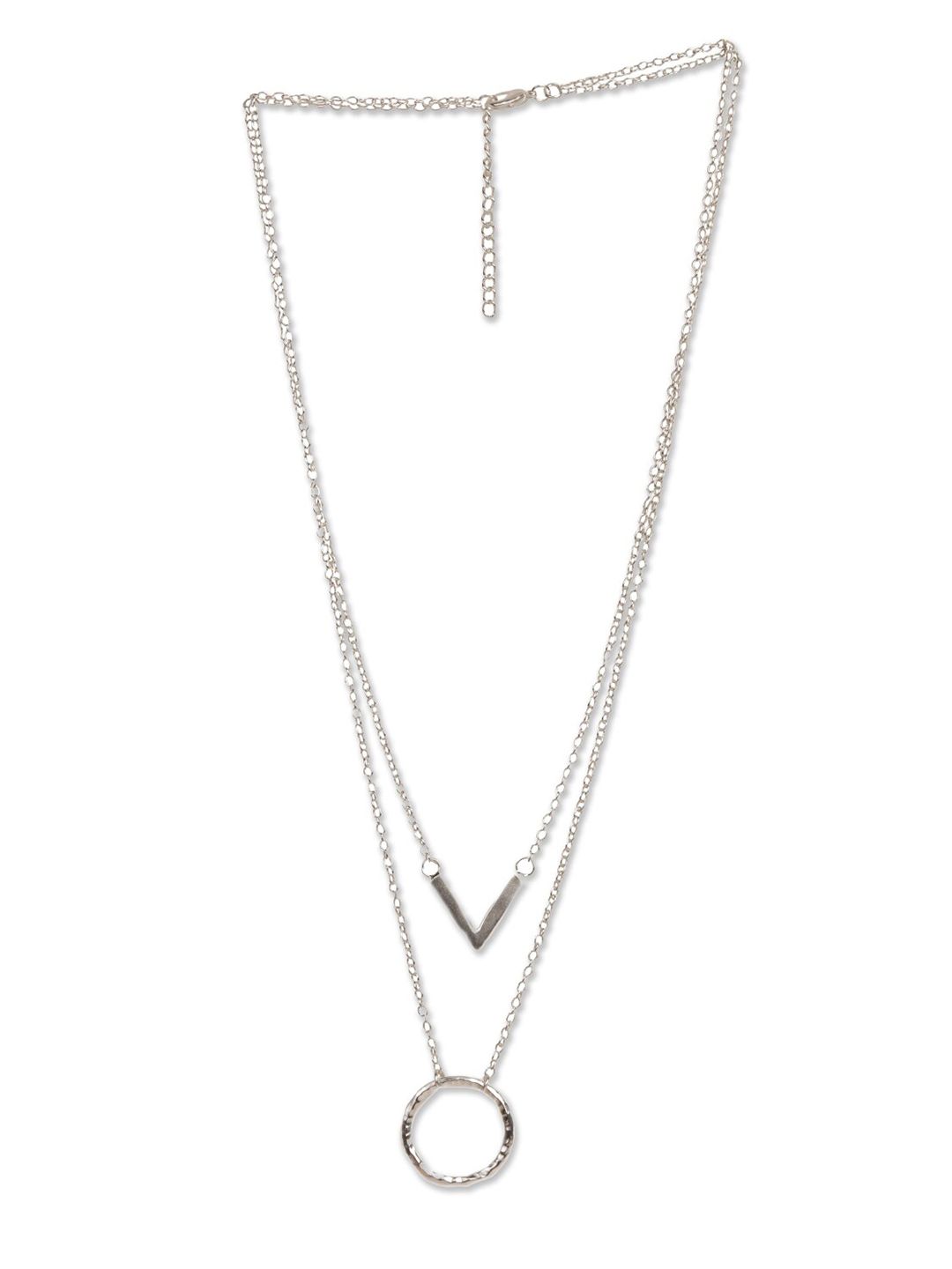 STILSKII Unisex Silver-Plated Brass Layered Necklace Price in India