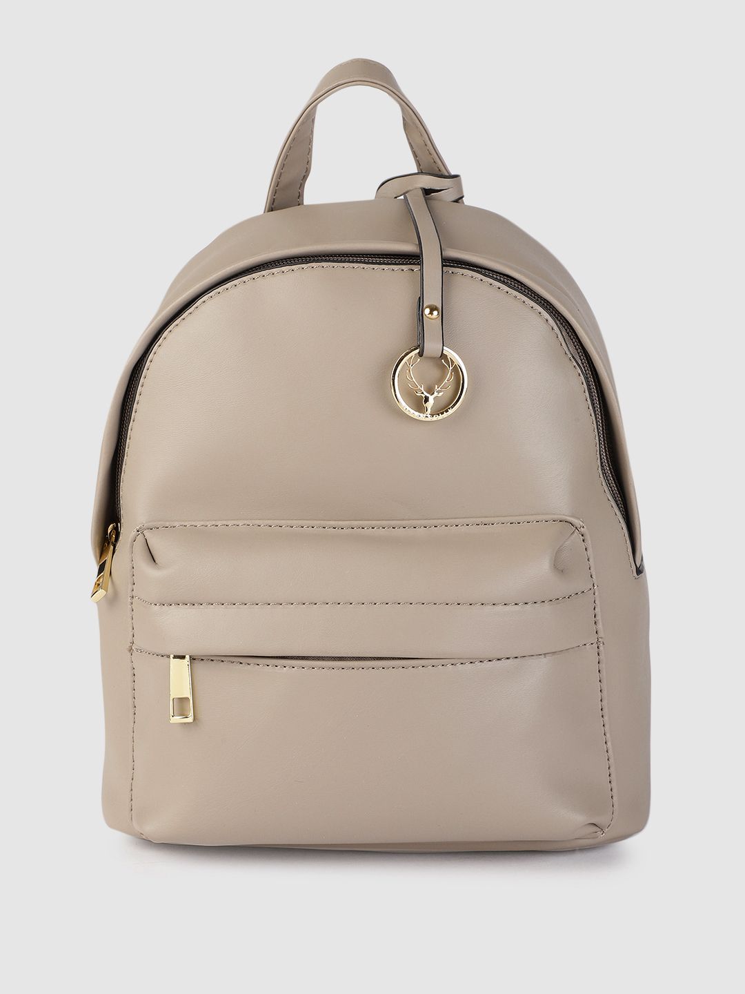 Allen Solly Women Taupe Solid Backpack Price in India Full