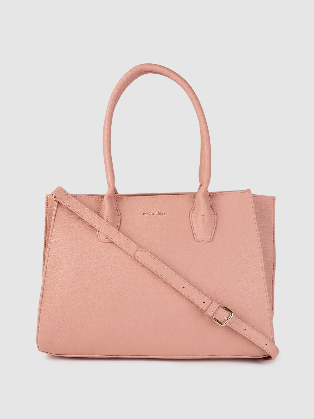 Allen Solly Pink Solid Structured Handheld Bag Price in India