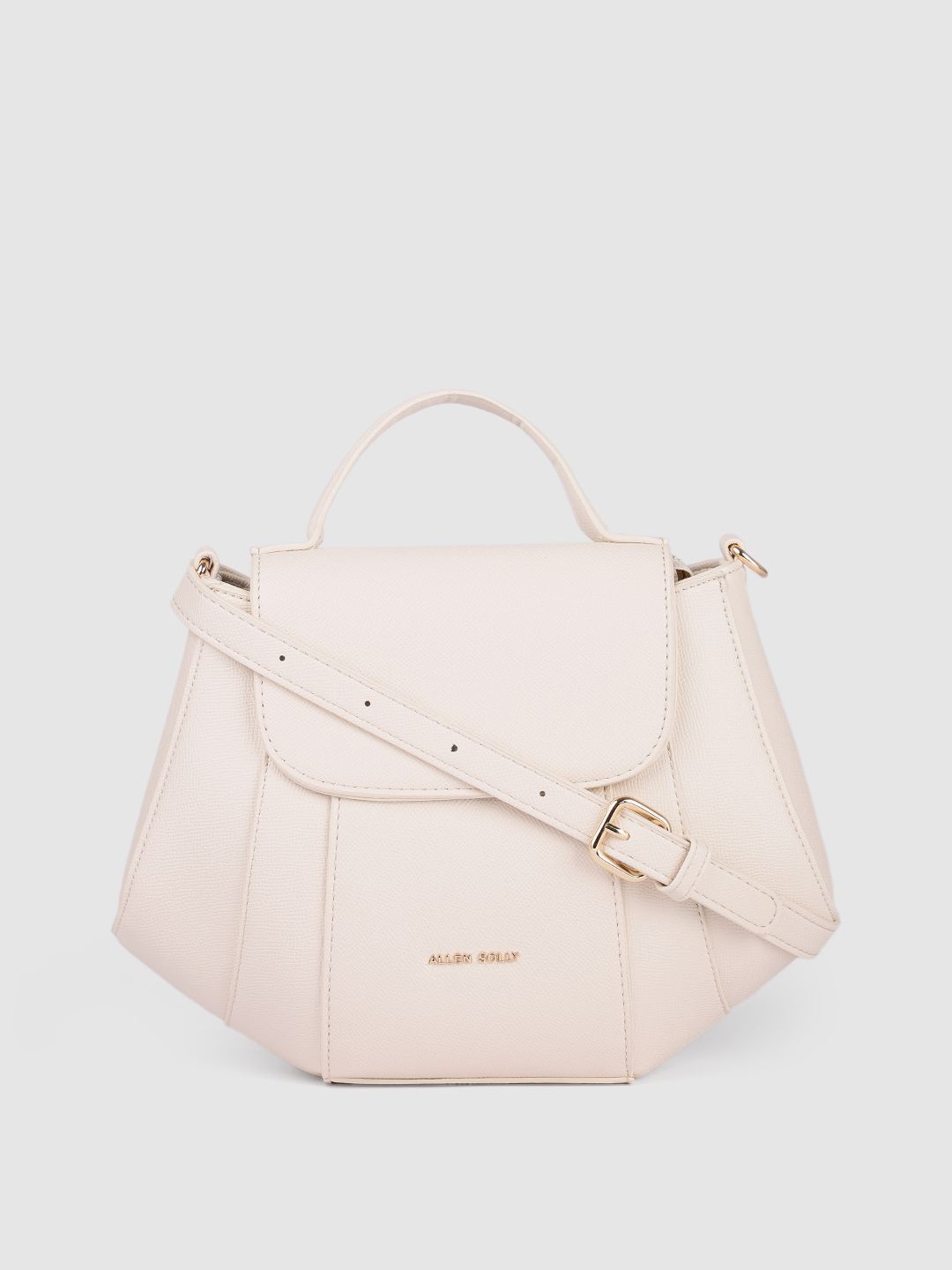 Allen Solly Nude-Coloured Textured Structured Satchel Price in India