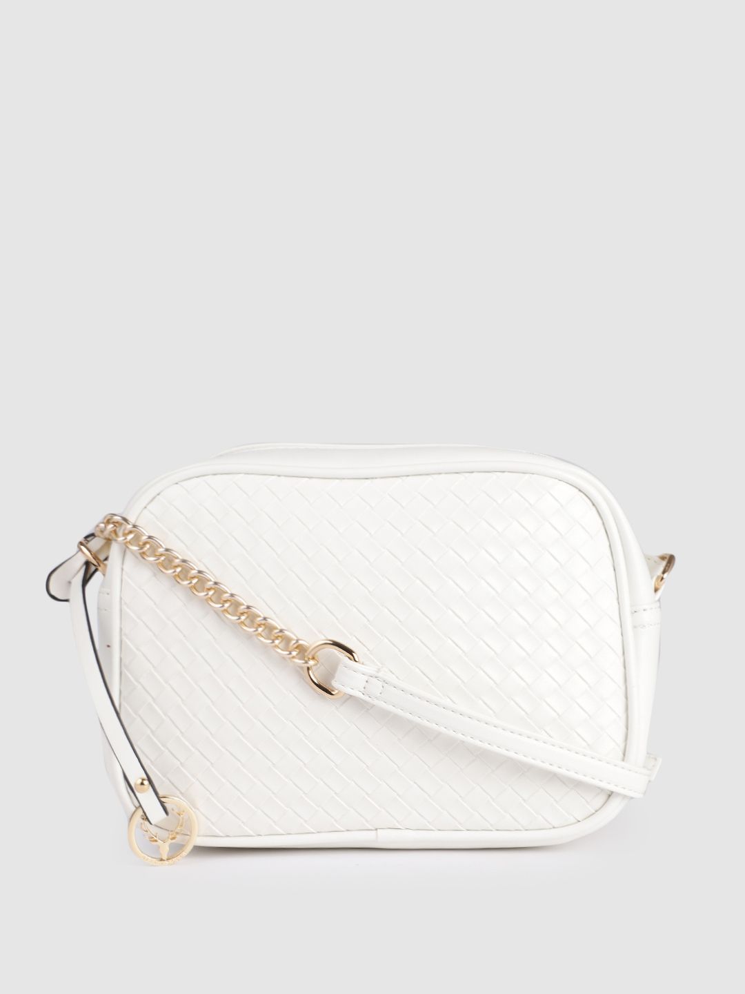 Allen Solly White Solid Structured Sling Bag Price in India