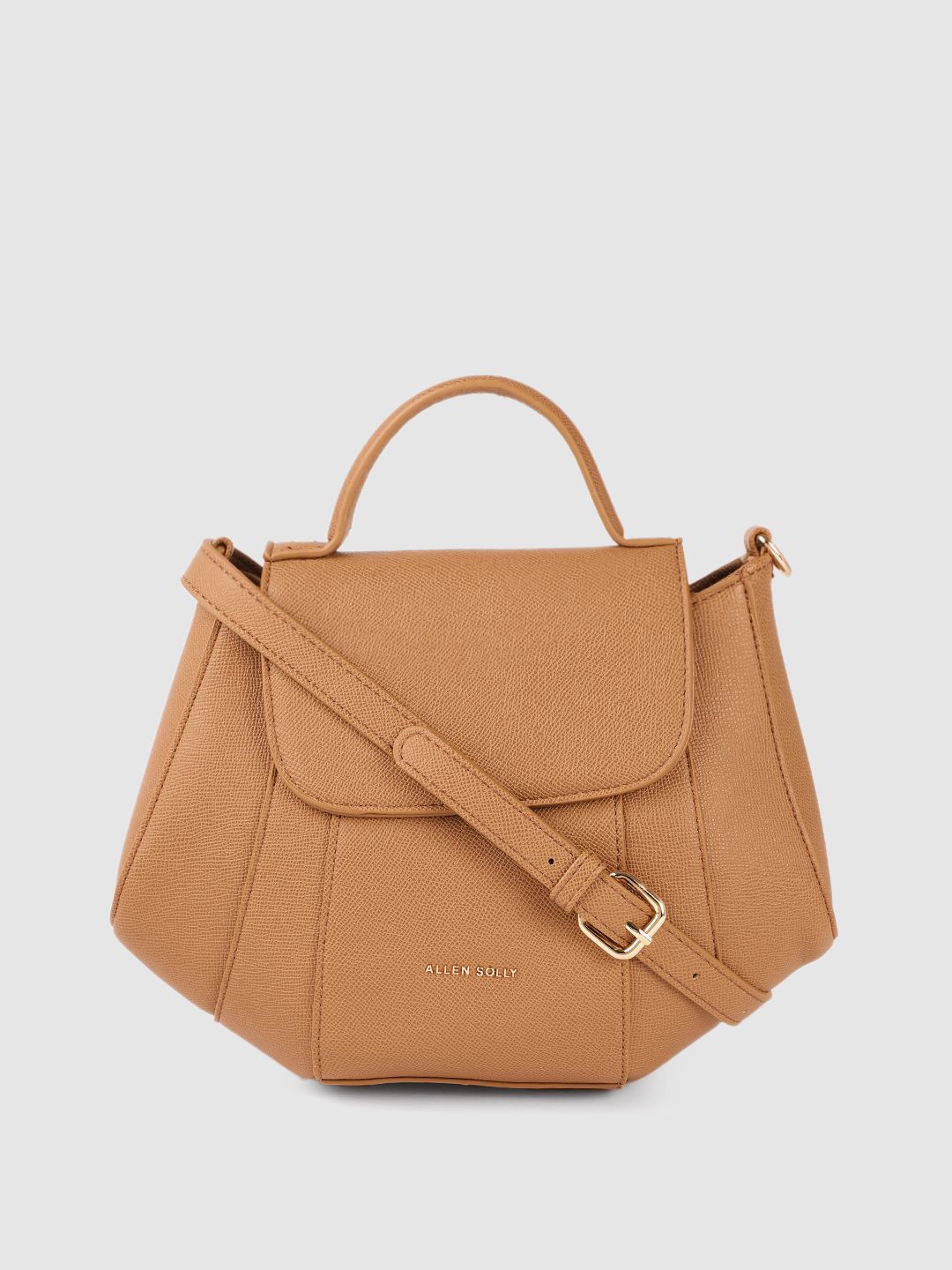 Allen Solly Brown Textured Structured Satchel Price in India