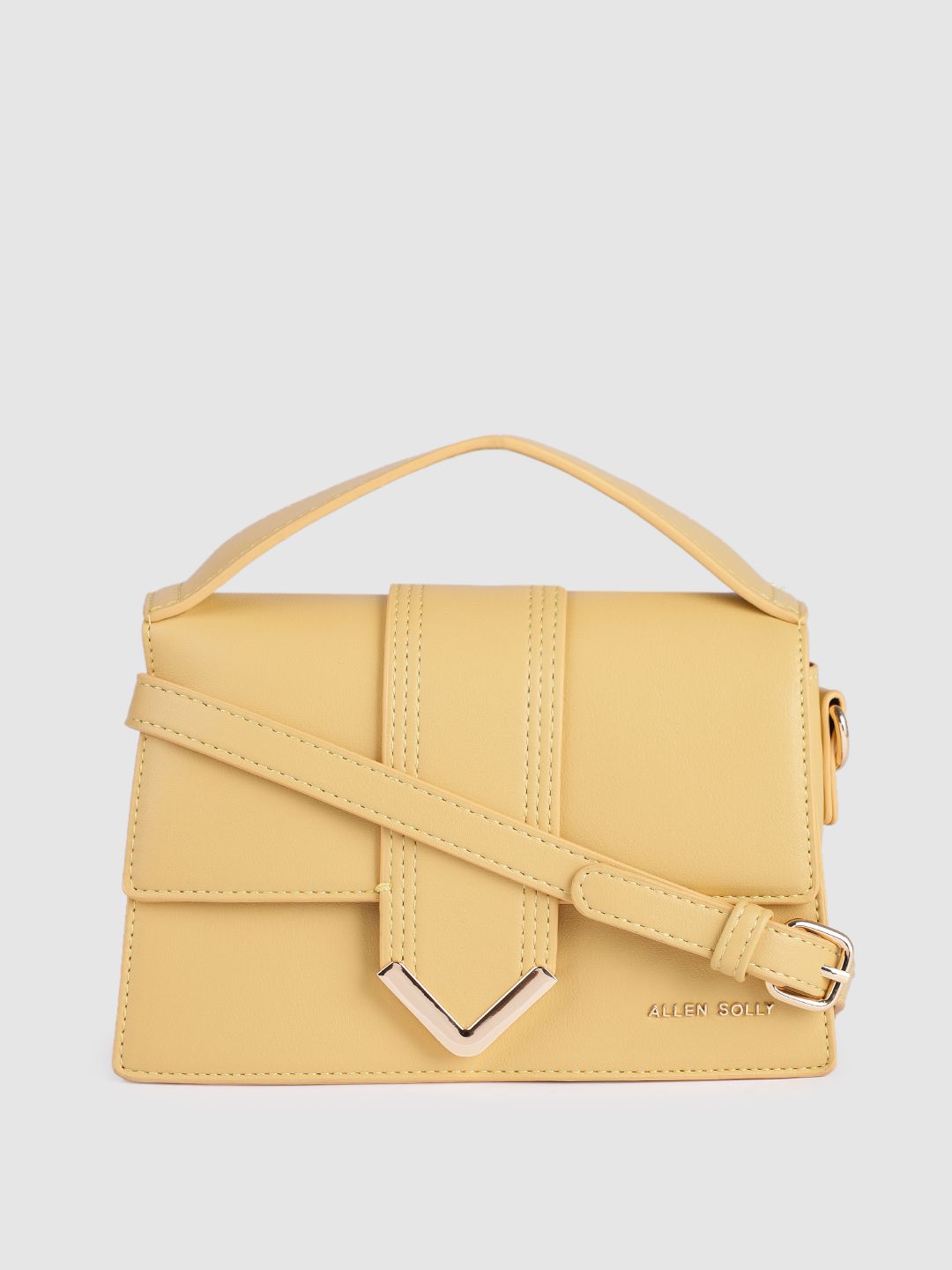 Allen Solly Mustard PU Structured Sling Bag Price in India