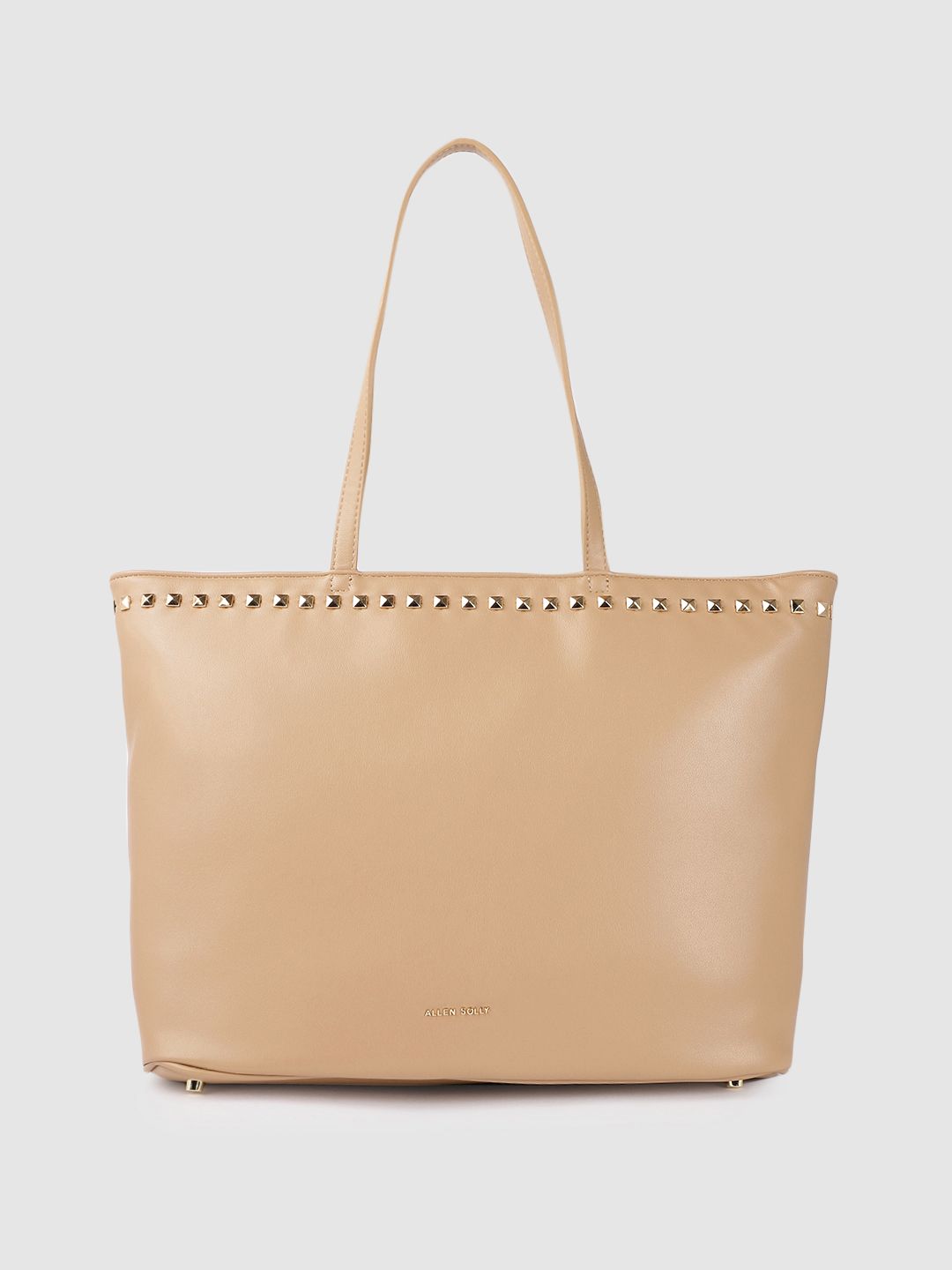 Allen Solly Nude-Coloured Embellished Oversized Structured Shoulder Bag Price in India