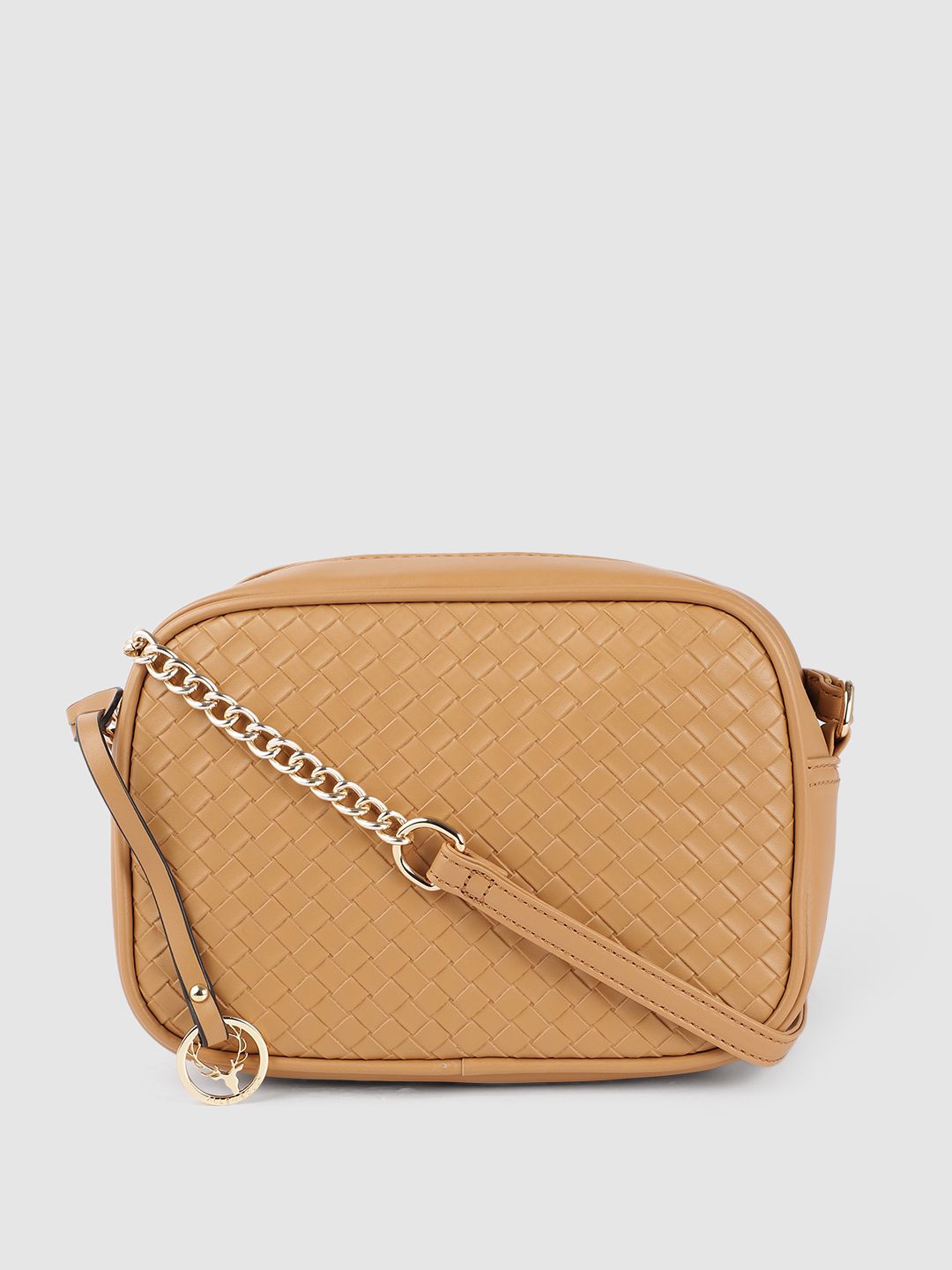 Allen Solly Beige PU Structured Sling Bag Price in India