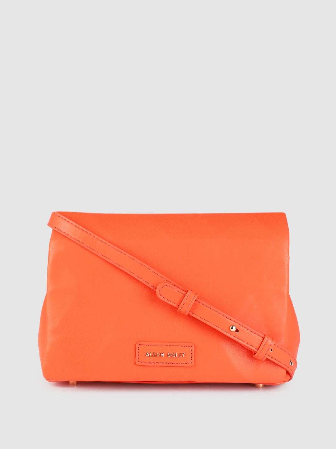 Allen Solly Orange Solid Structured Sling Bag Price in India
