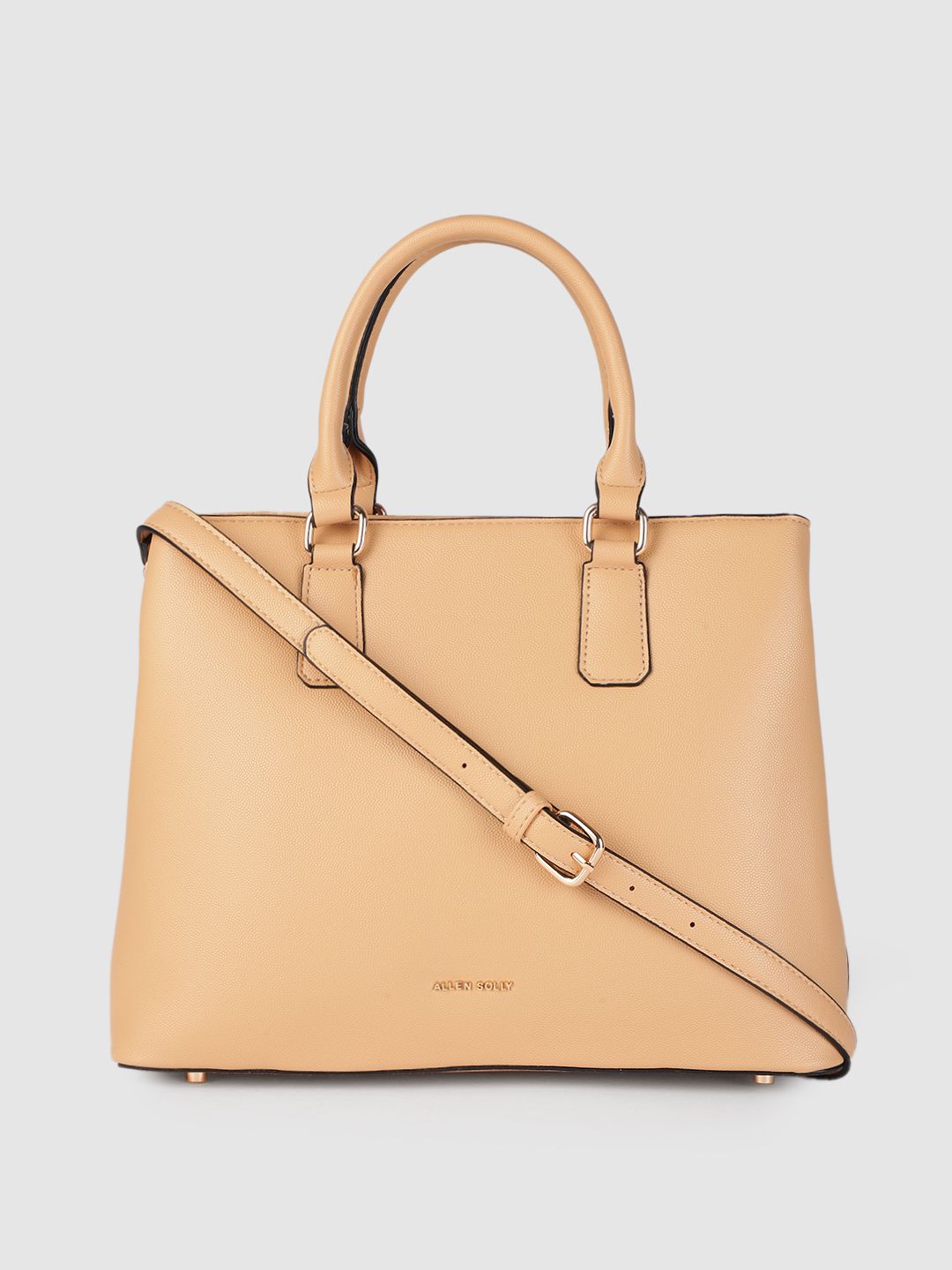 Allen Solly Nude-Coloured Solid Structured Handheld Bag Price in India