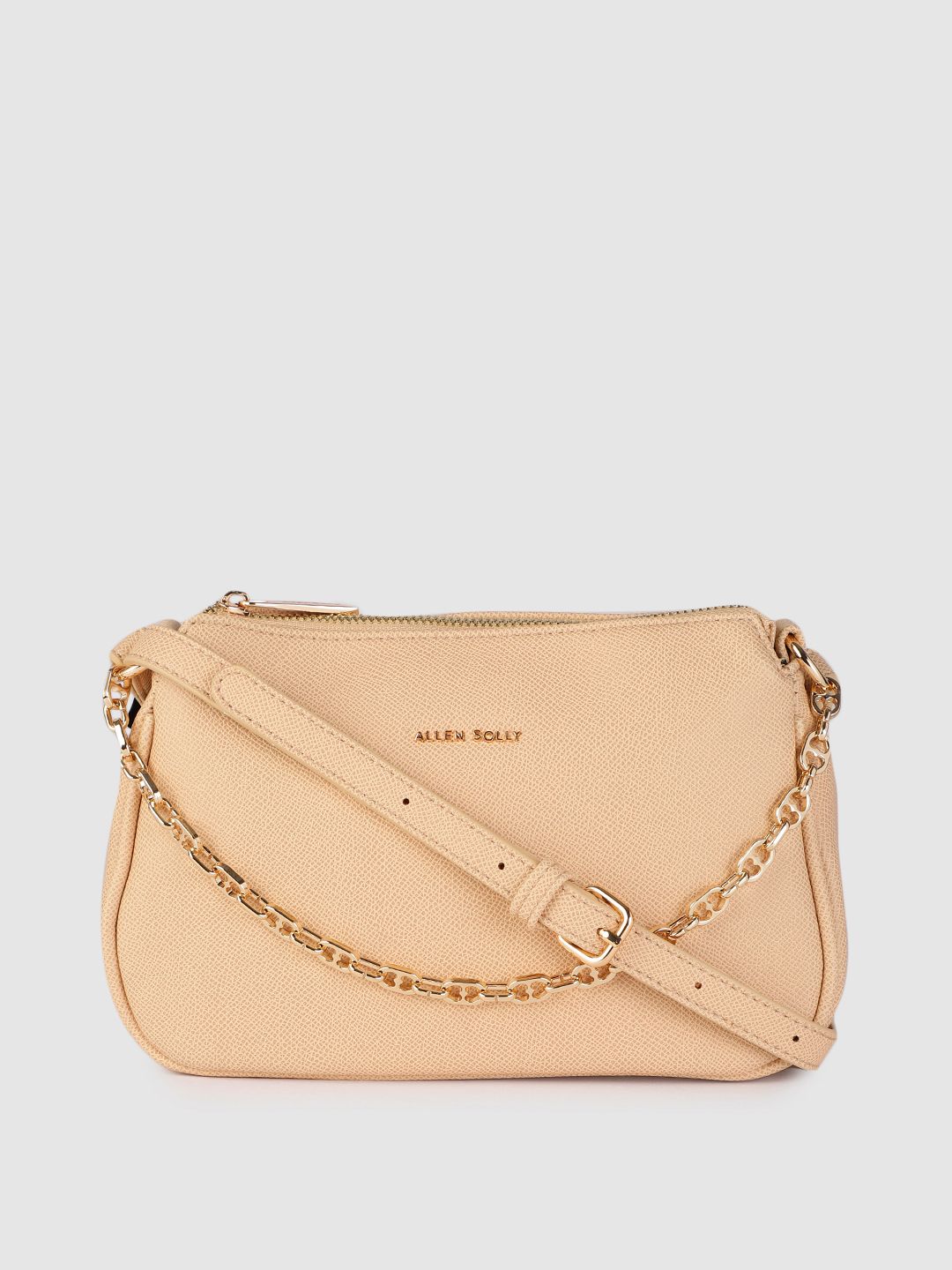 Allen Solly Nude-Coloured Solid Structured Sling Bag Price in India