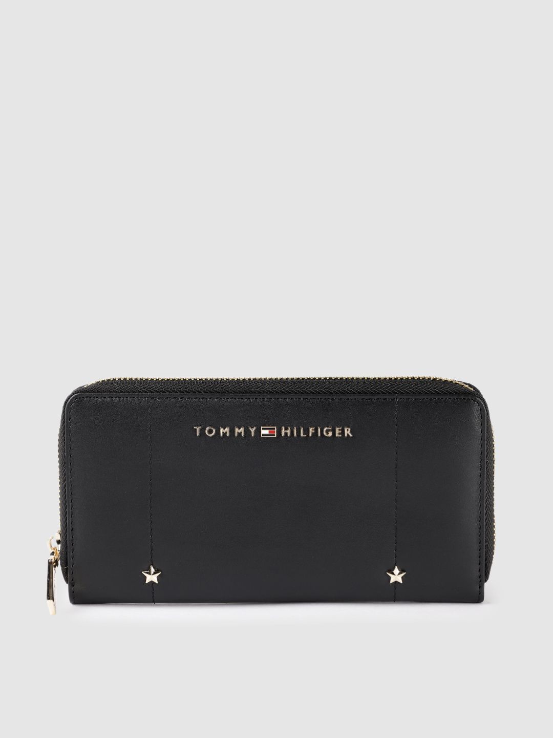 Tommy Hilfiger Women Black Leather Zip Around Wallet Price in India