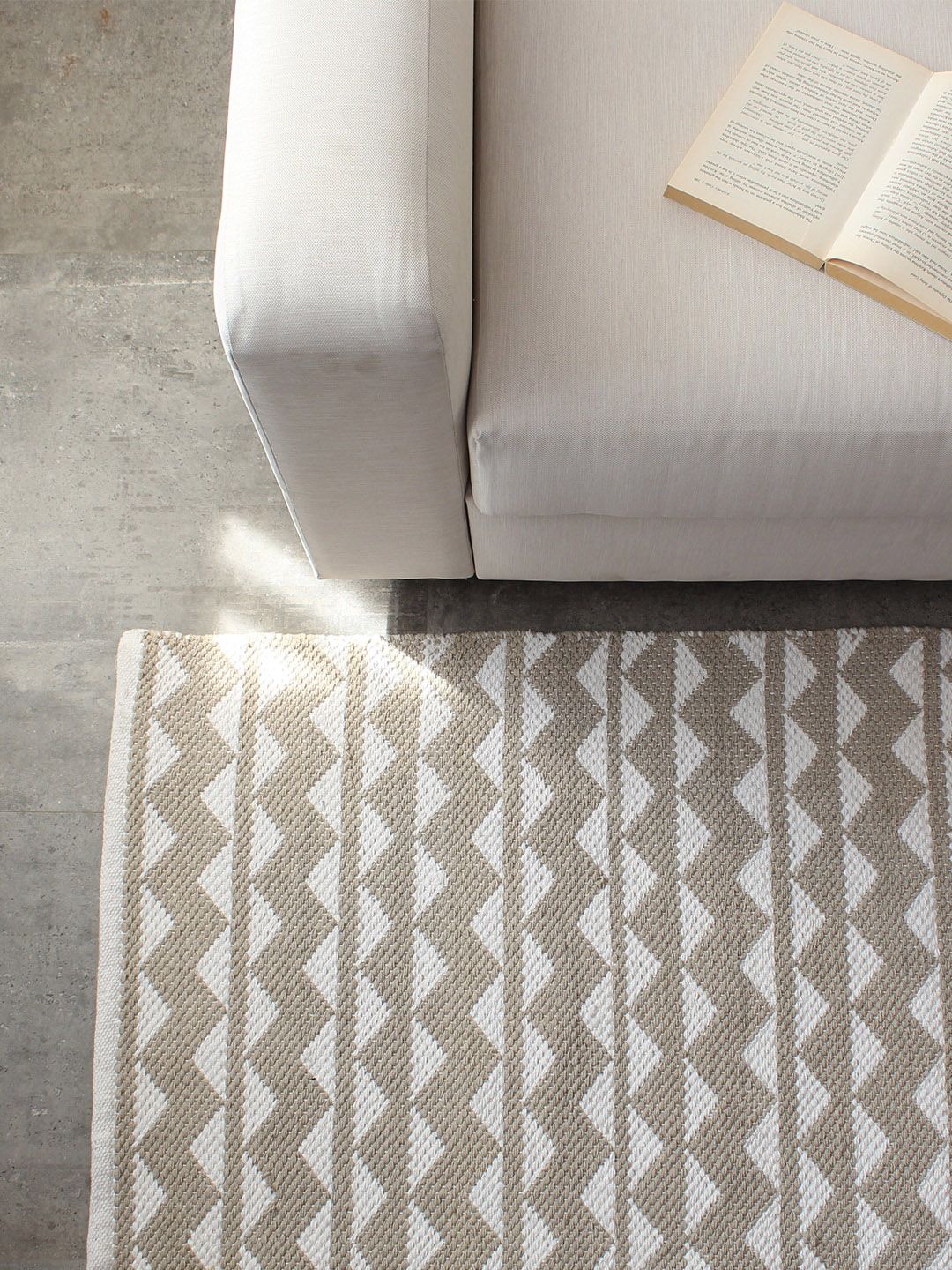 House This Grey & White Geometric Cotton Floor Runner Price in India
