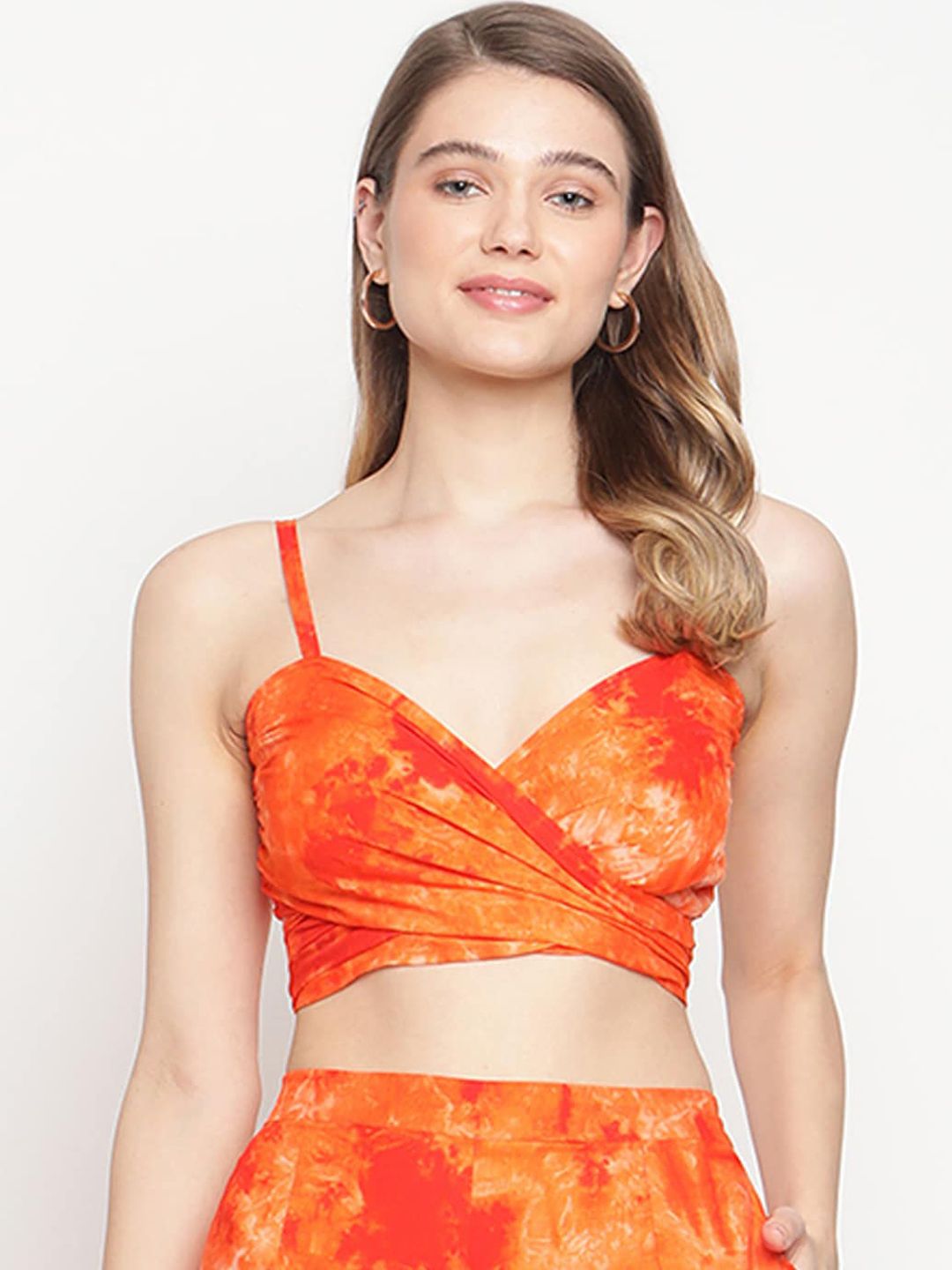 EROTISSCH Women Orange Printed Beachwear Tops Price in India