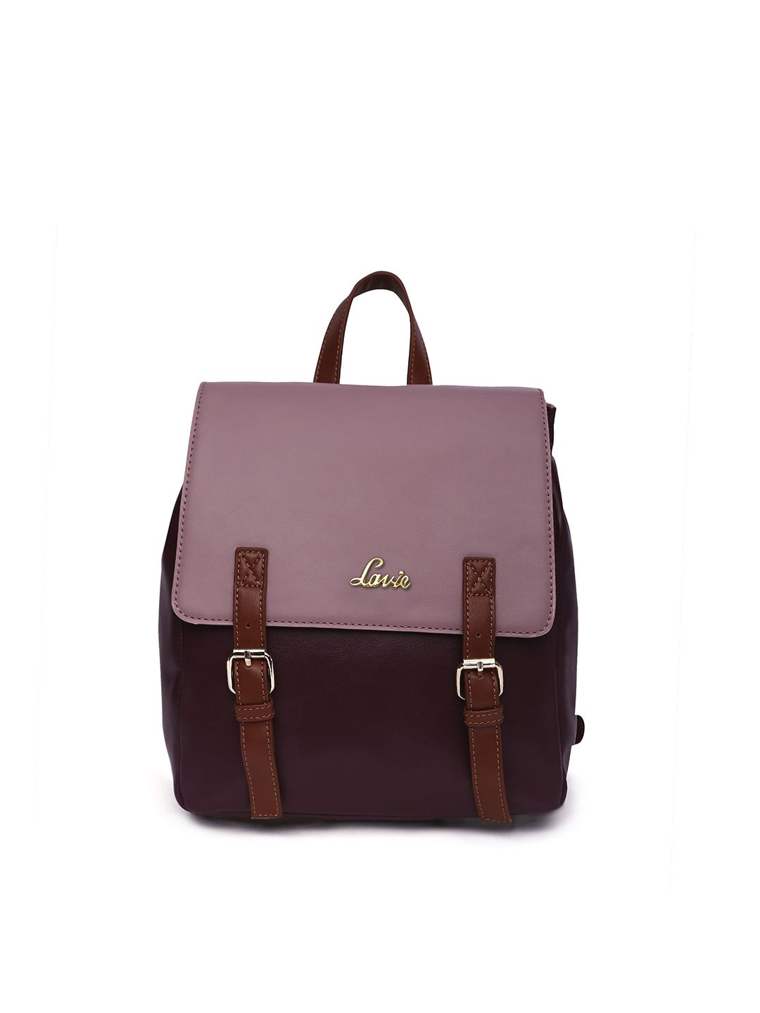 Lavie Women Mauve & Maroon Colourblocked Backpack Price in India