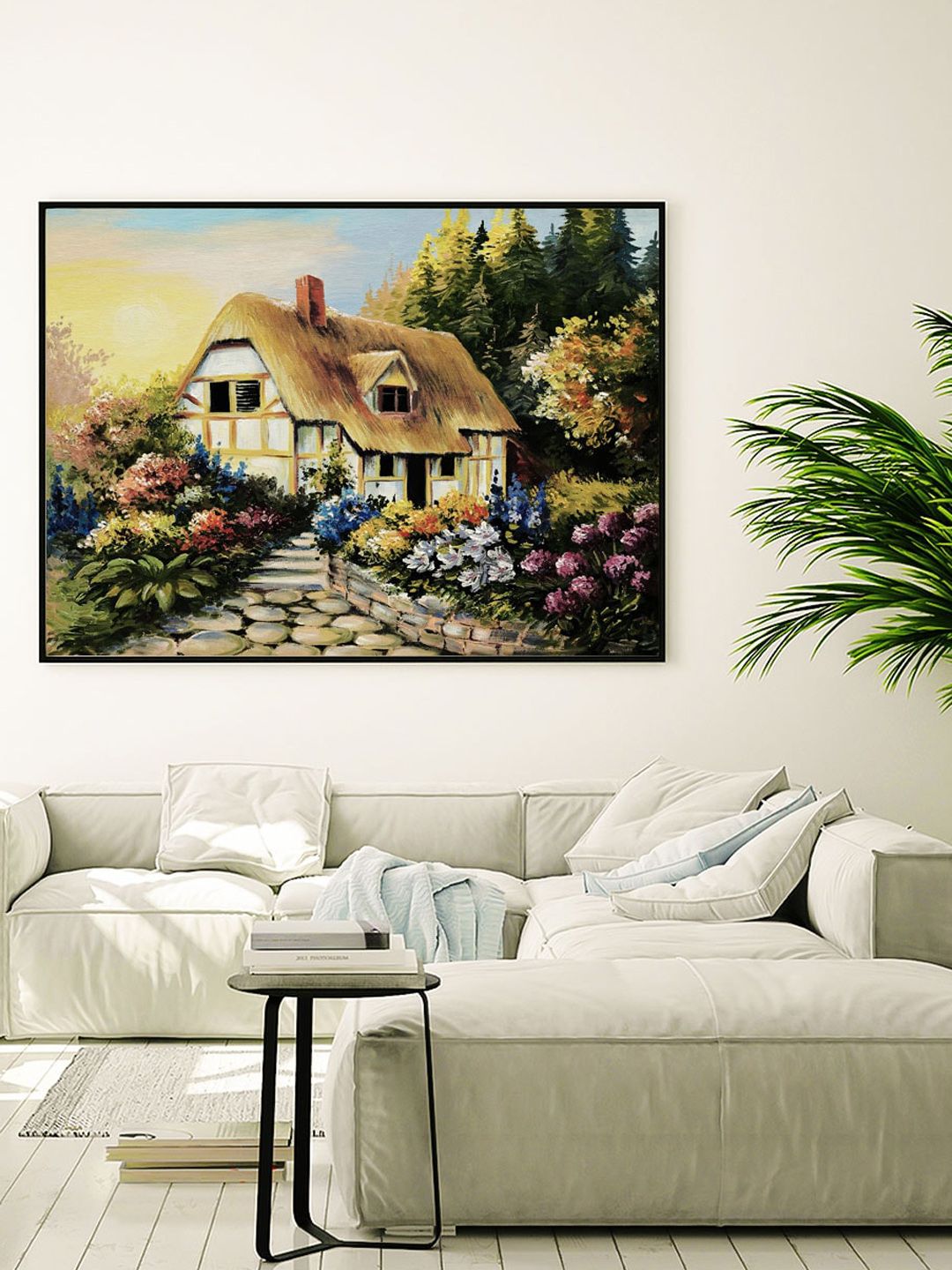 ARTSPACE Yellow & Green Landscape, Botanical & Nature Canvas Wall Painting Price in India