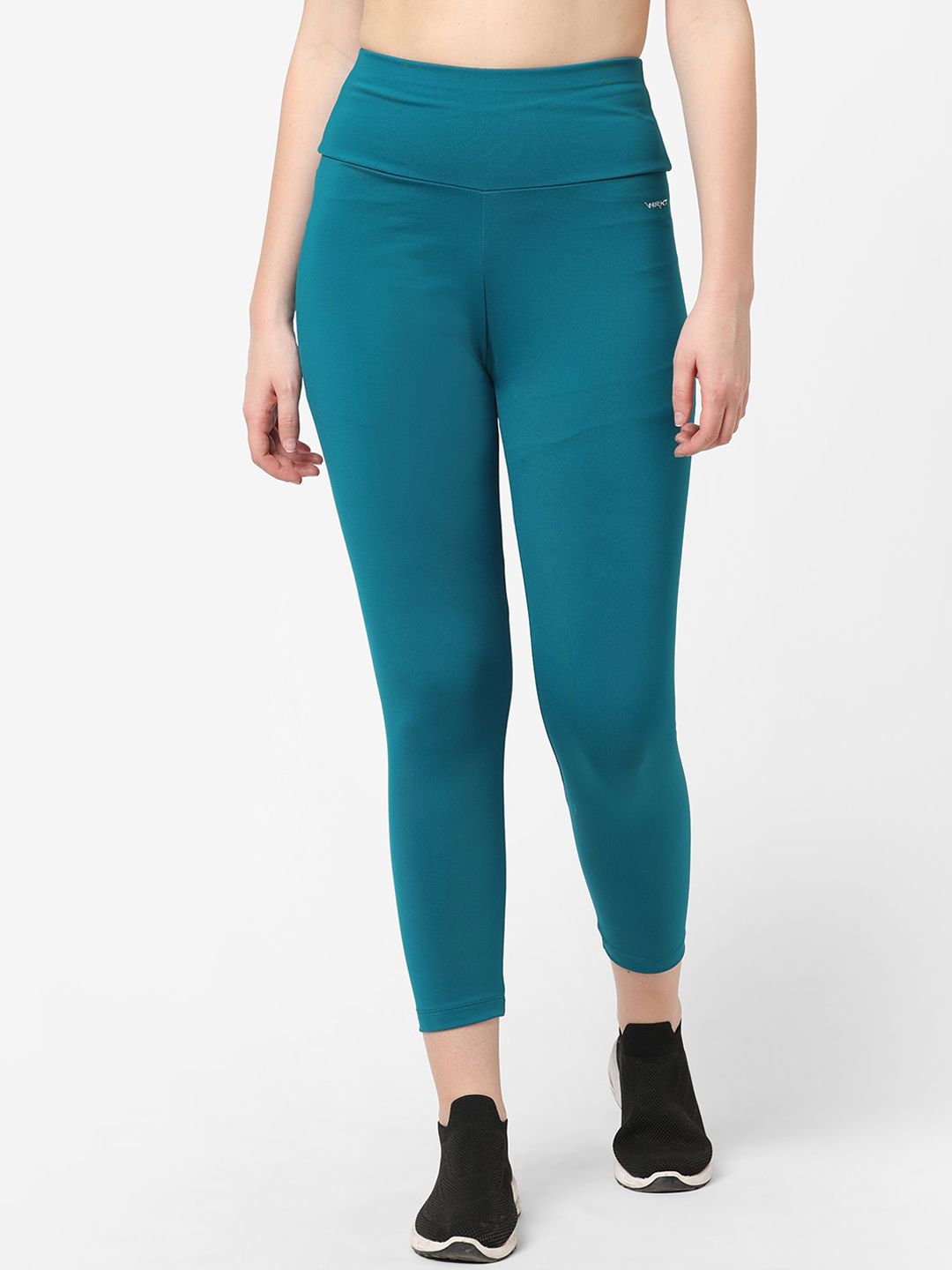 Sweet Dreams Plus Size Women Teal Blue Solid Cropped Tights Price in India