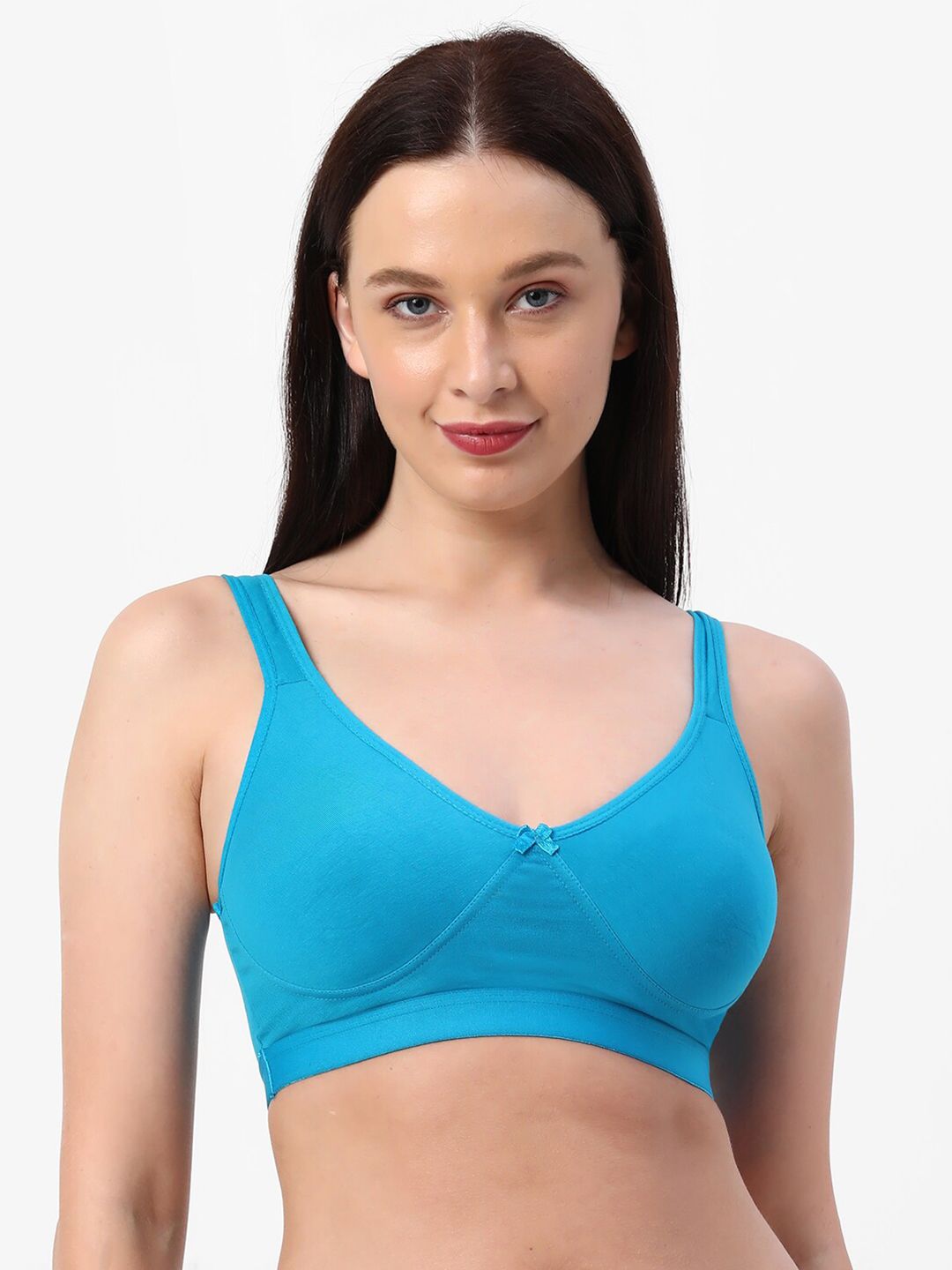 Planetinner Blue Sports Cotton Bra - Non Padded Full Coverage Price in India