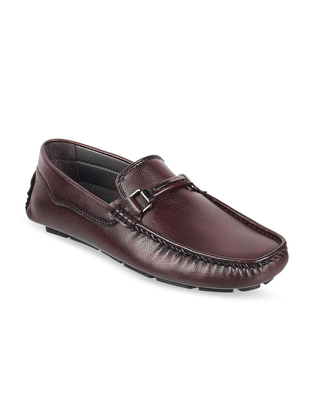 WALKWAY by Metro Men Burgundy Textured Loafers