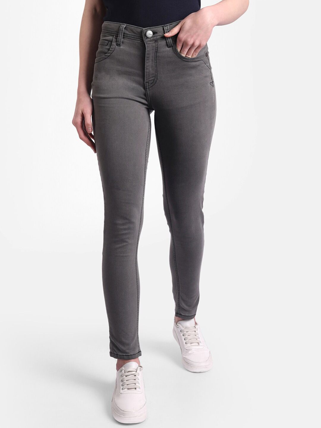 United Colors of Benetton Women Grey Skinny Fit Light Fade Jeans Price in India