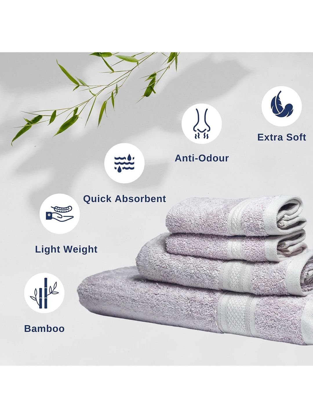 Kawach Peach Antimicrobial Soft Bamboo Towel Set Price in India