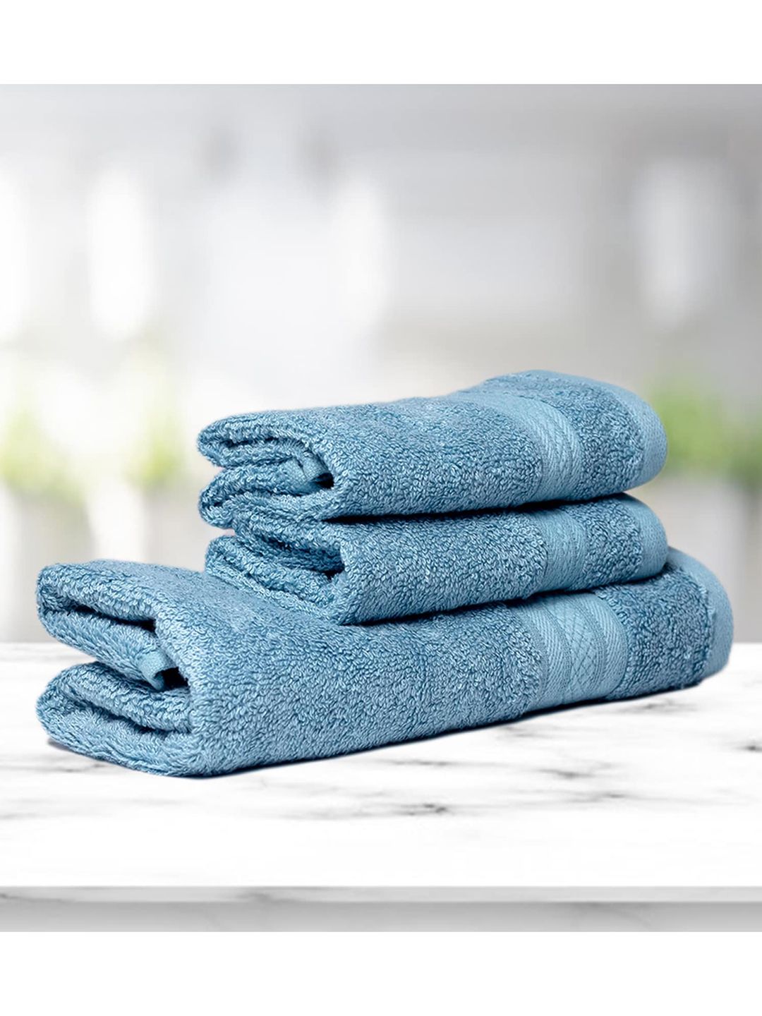 Kawach Blue Antimicrobial Soft Bamboo Towel Set Price in India